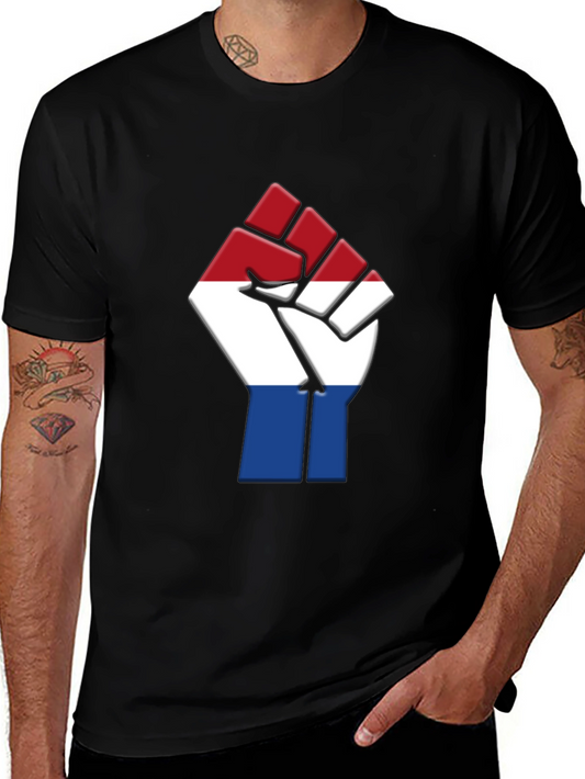 Netherlands Flag Fist T-Shirt - Black Pride Tee