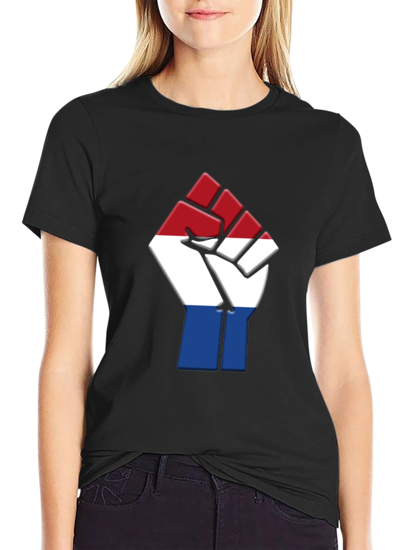 Netherlands Flag Fist T-Shirt - Black Pride Tee