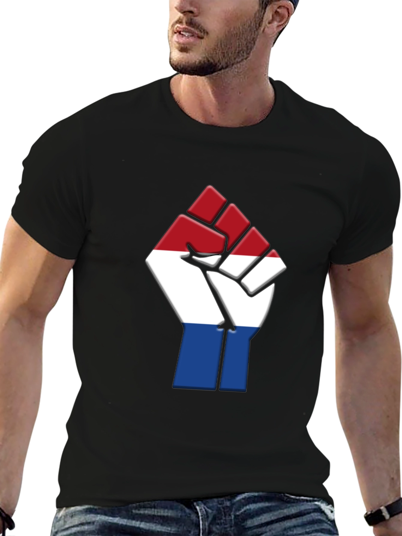 Netherlands Flag Fist T-Shirt - Black Pride Tee