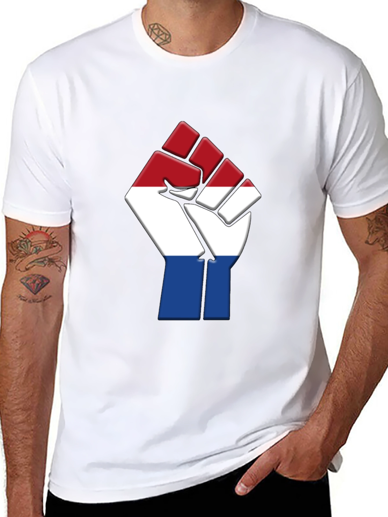 Netherlands Flag Fist T-Shirt - Black Pride Tee