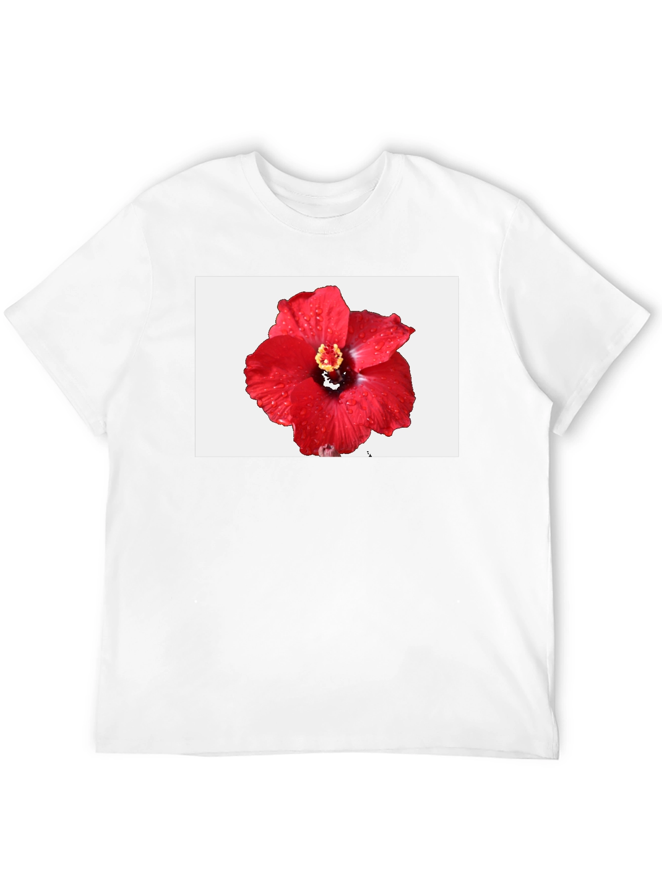 Hibiscus Flower T-Shirt - Black Cotton Tee