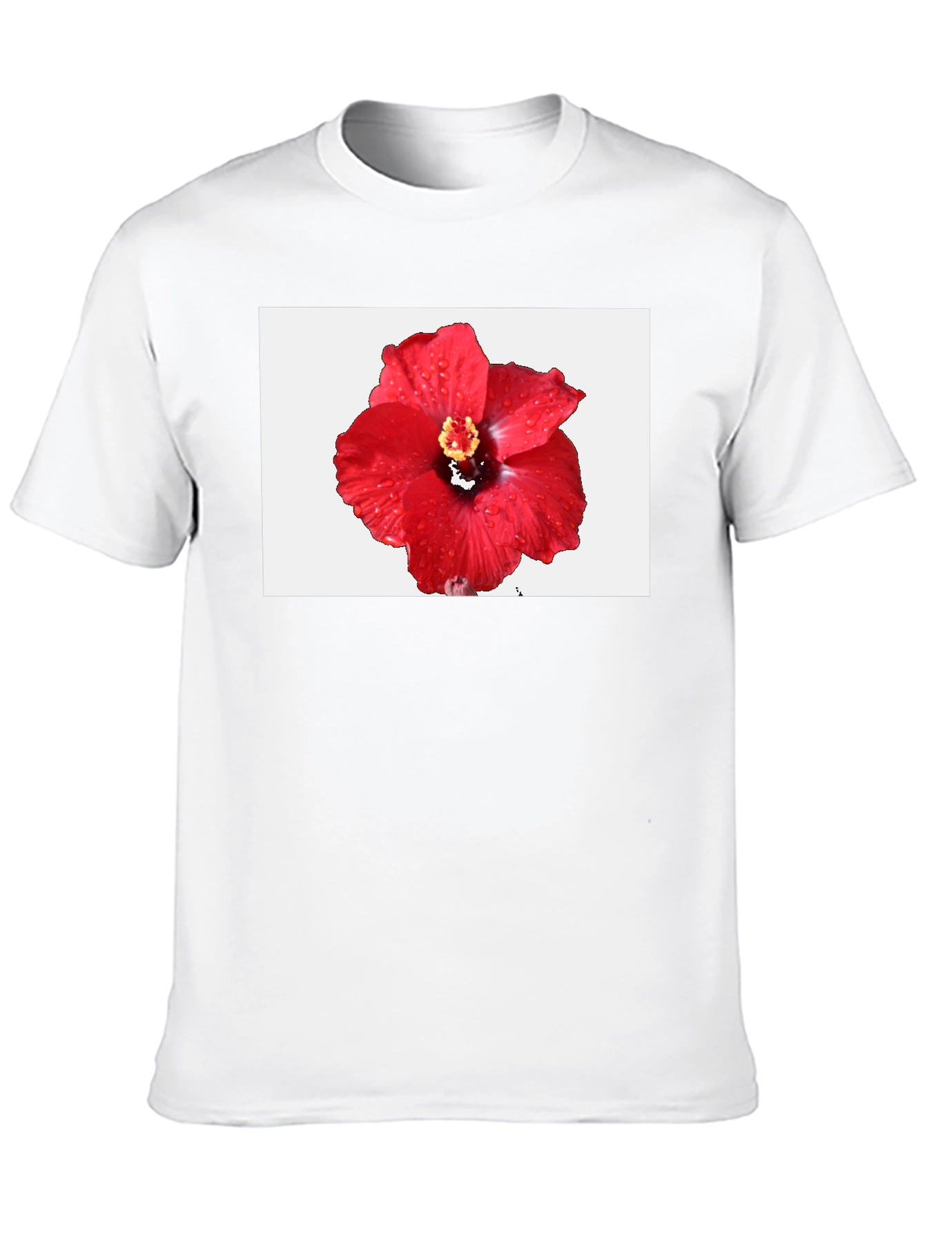 Hibiscus Flower T-Shirt - Black Cotton Tee