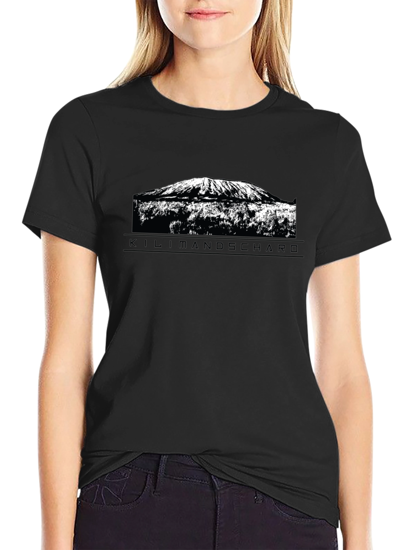Kilimanjaro Mountain Graphic Tee - Black