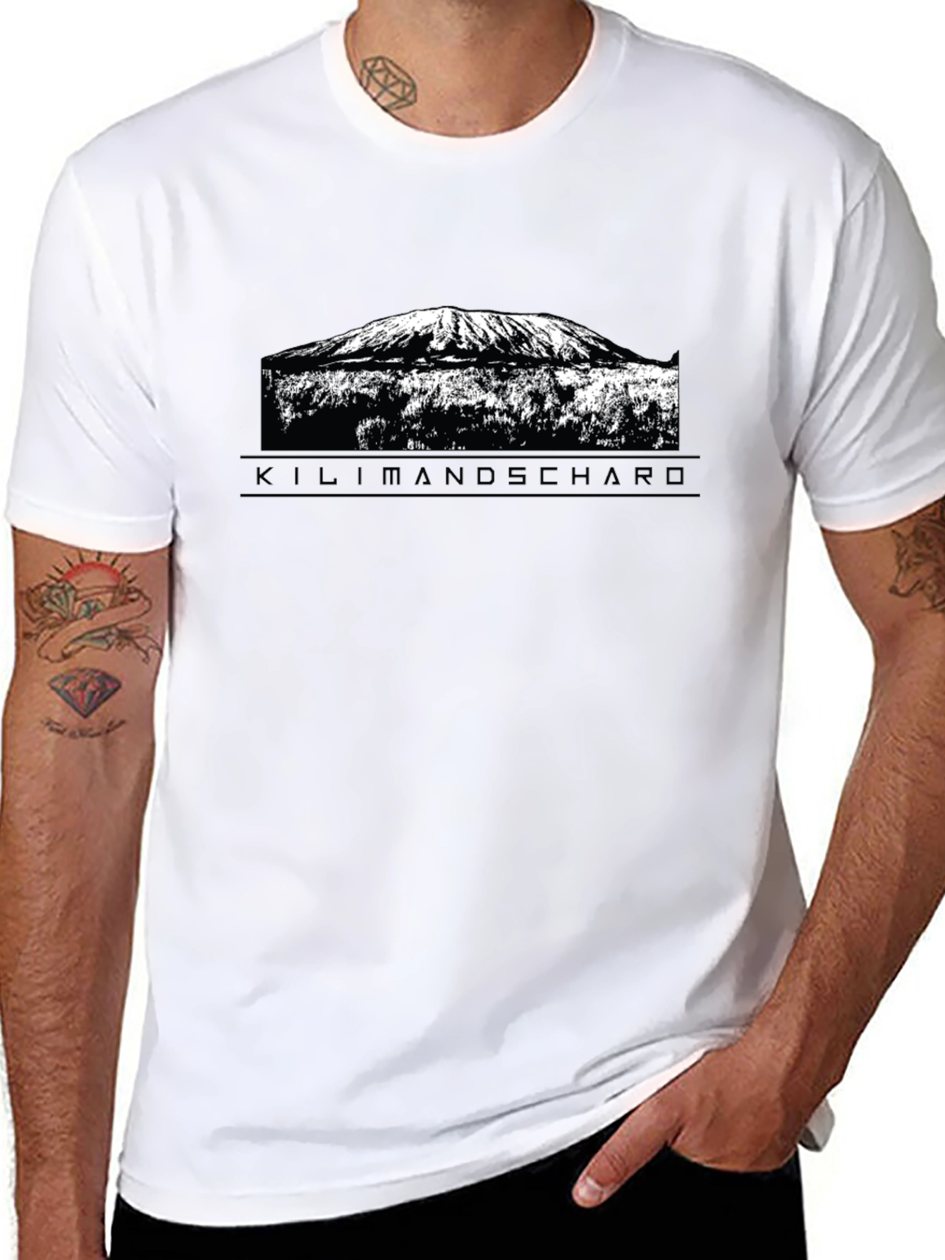 Kilimanjaro Mountain Graphic Tee - Black