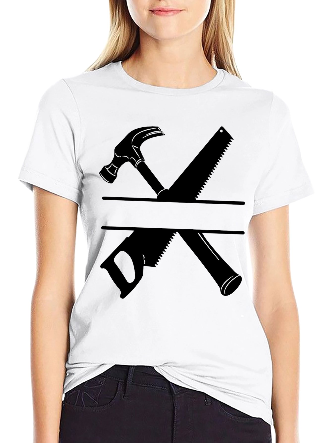 Carpenter Hammer and Saw Graphic T-Shirt