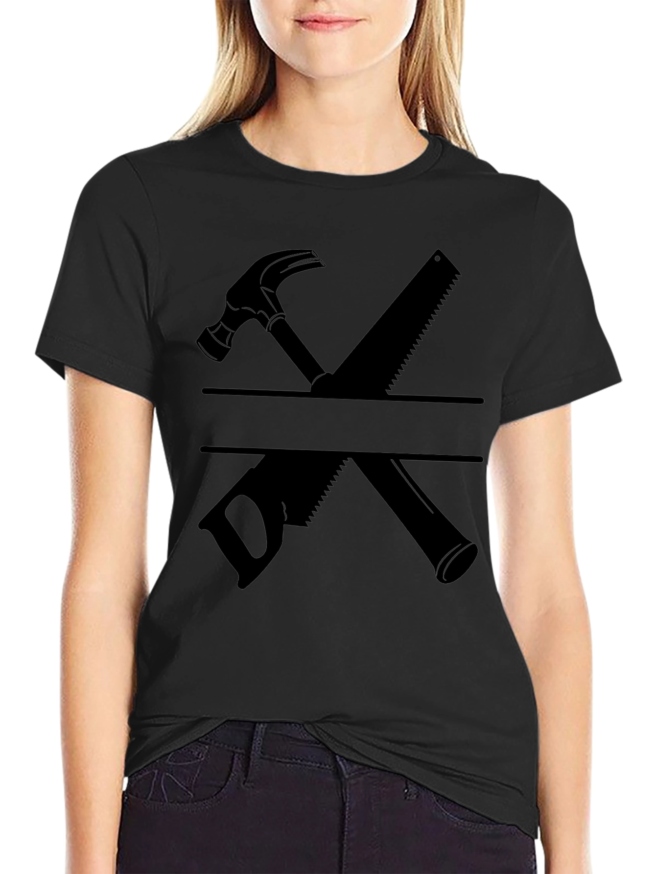 Carpenter Hammer and Saw Graphic T-Shirt
