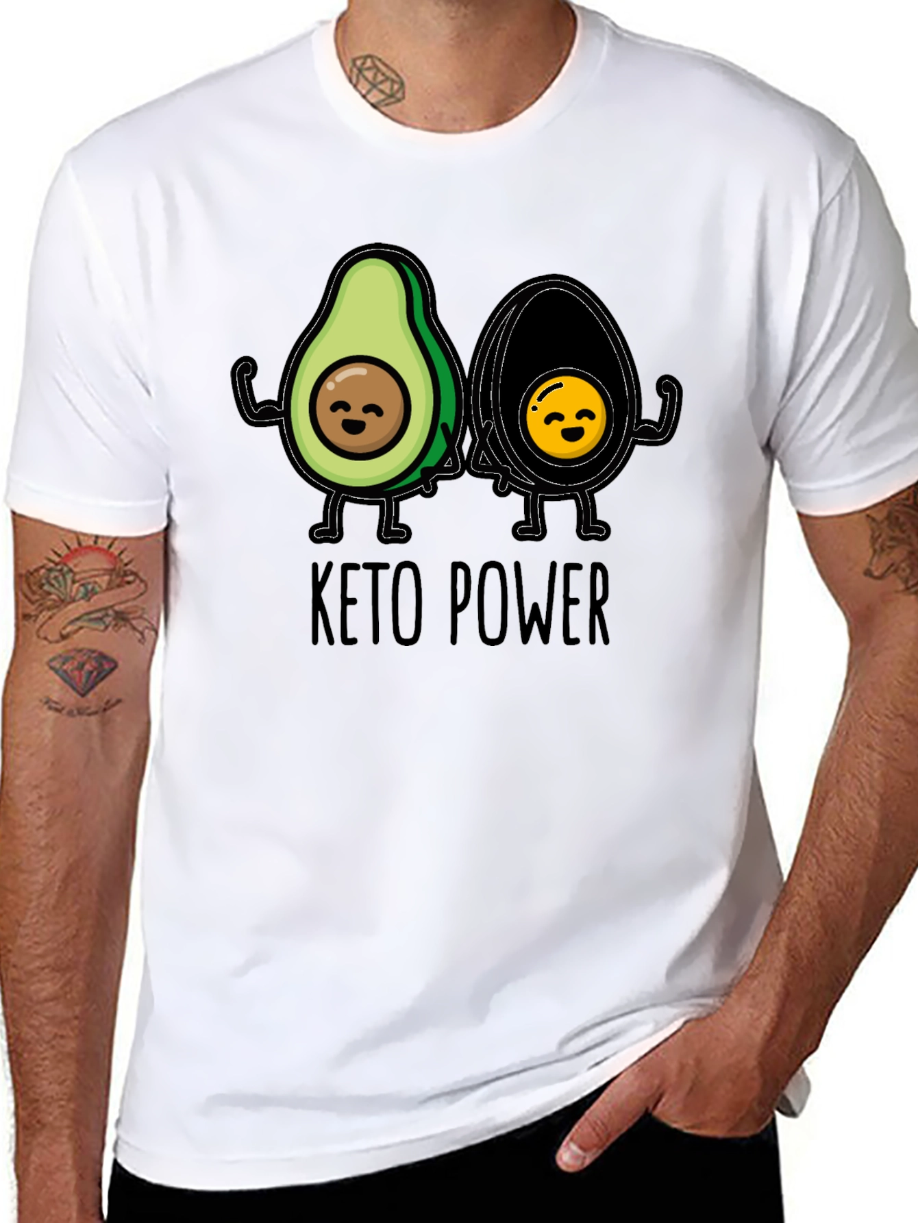 Keto Power Avocado Graphic Black T-Shirt