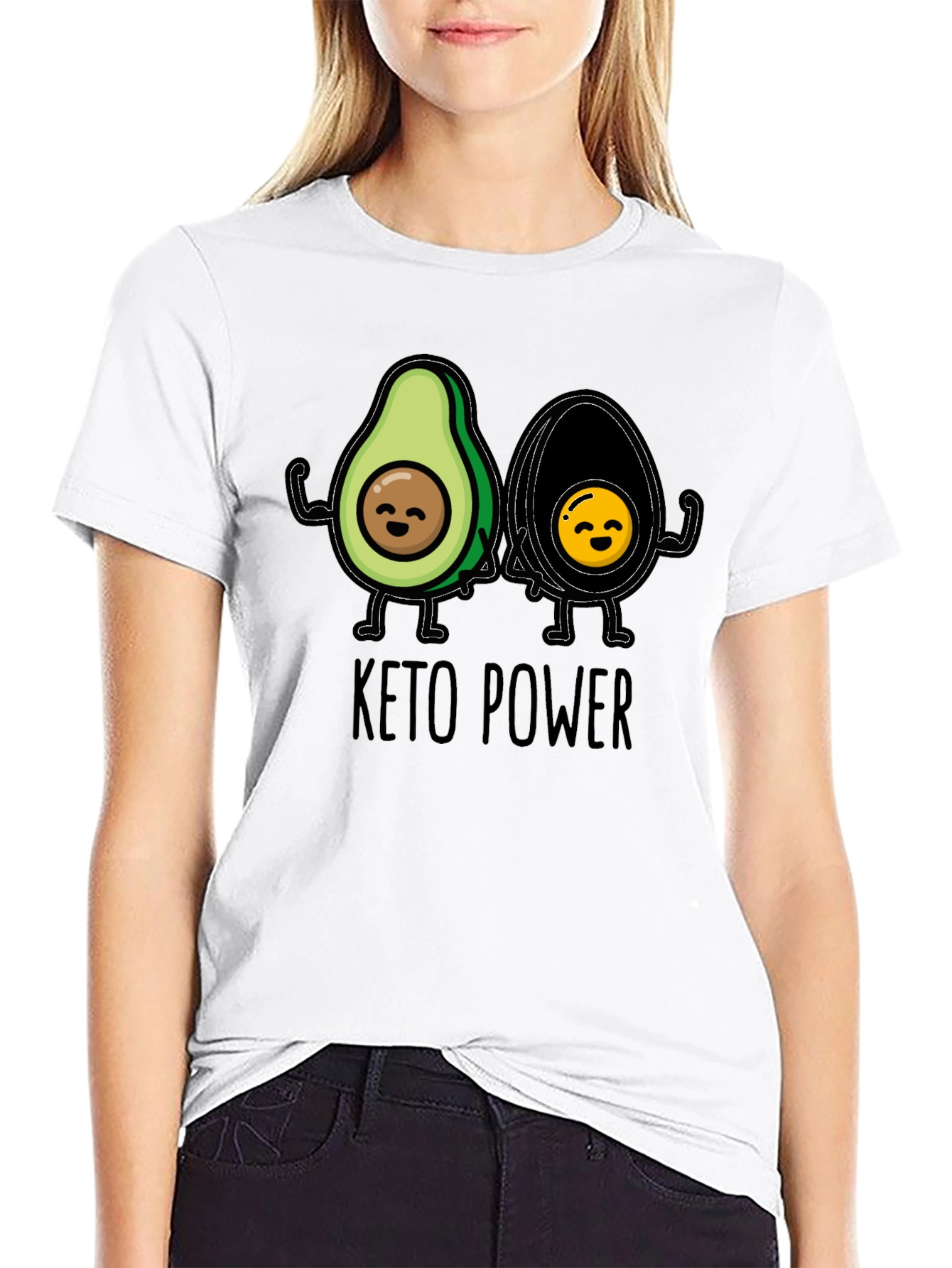 Keto Power Avocado Graphic Black T-Shirt