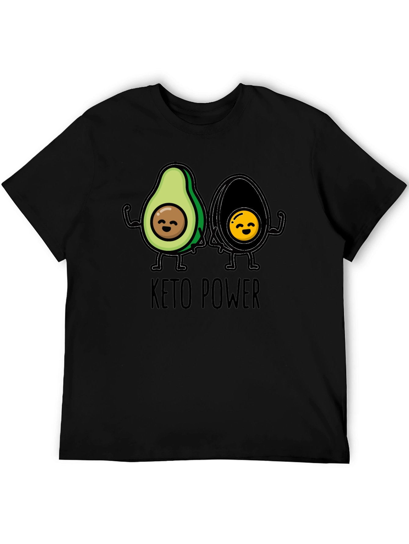 Keto Power Avocado Graphic Black T-Shirt
