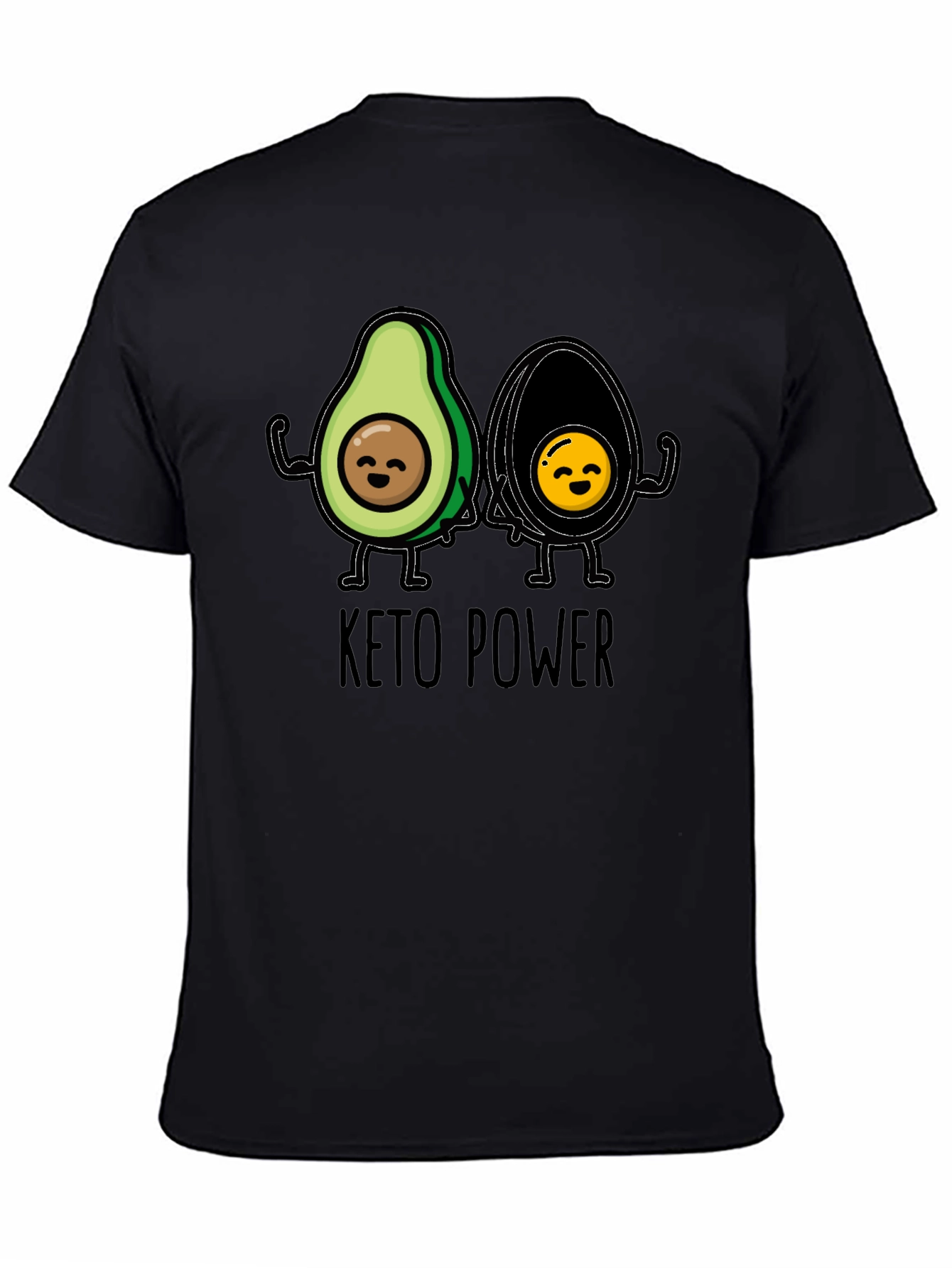 Keto Power Avocado Graphic Black T-Shirt