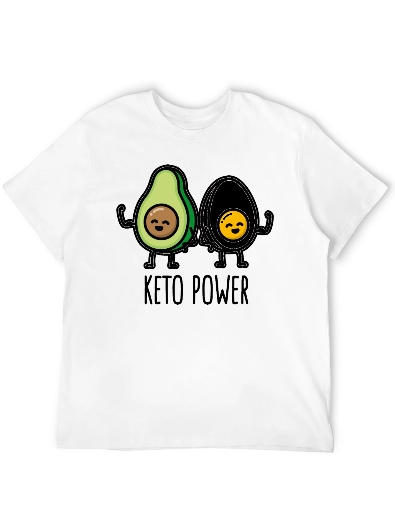Keto Power Avocado Graphic Black T-Shirt