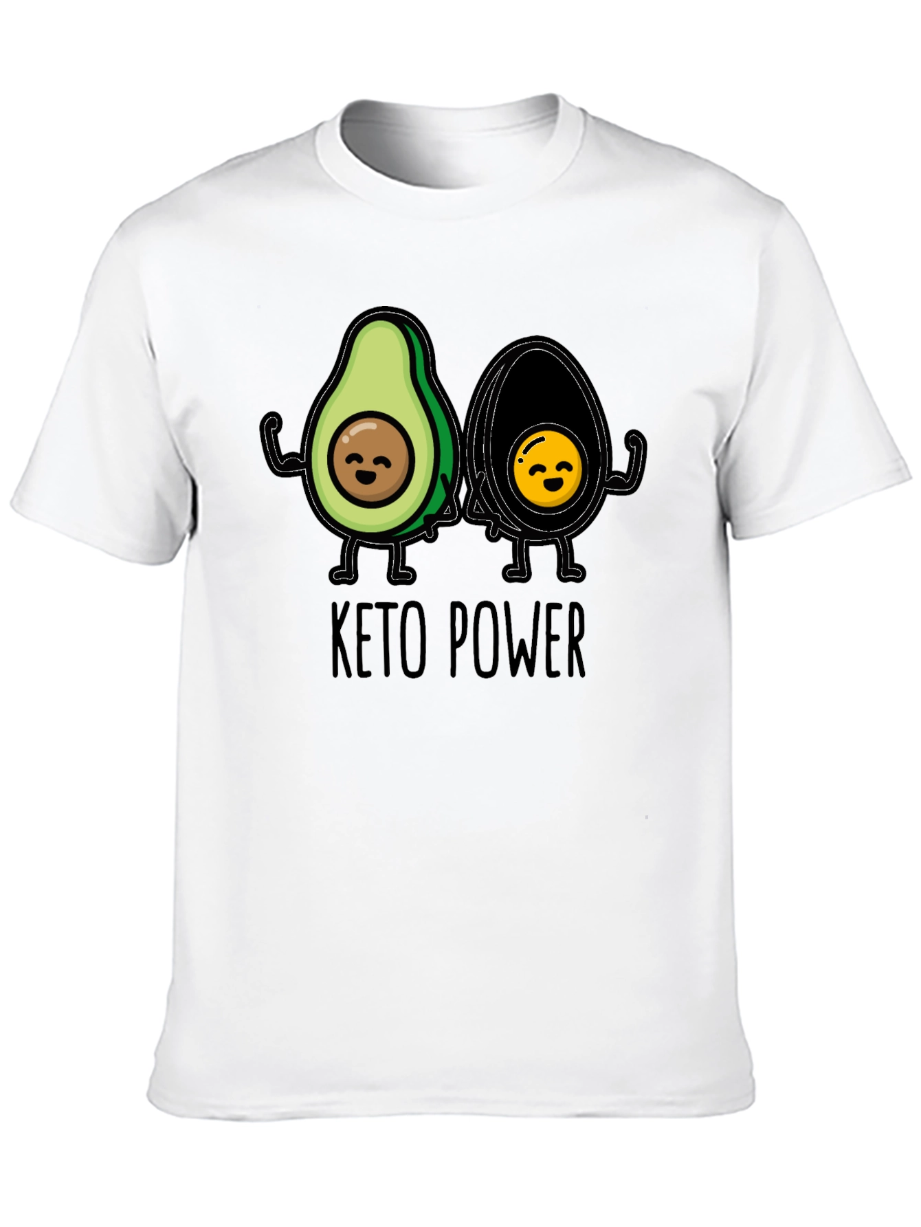 Keto Power Avocado Graphic Black T-Shirt