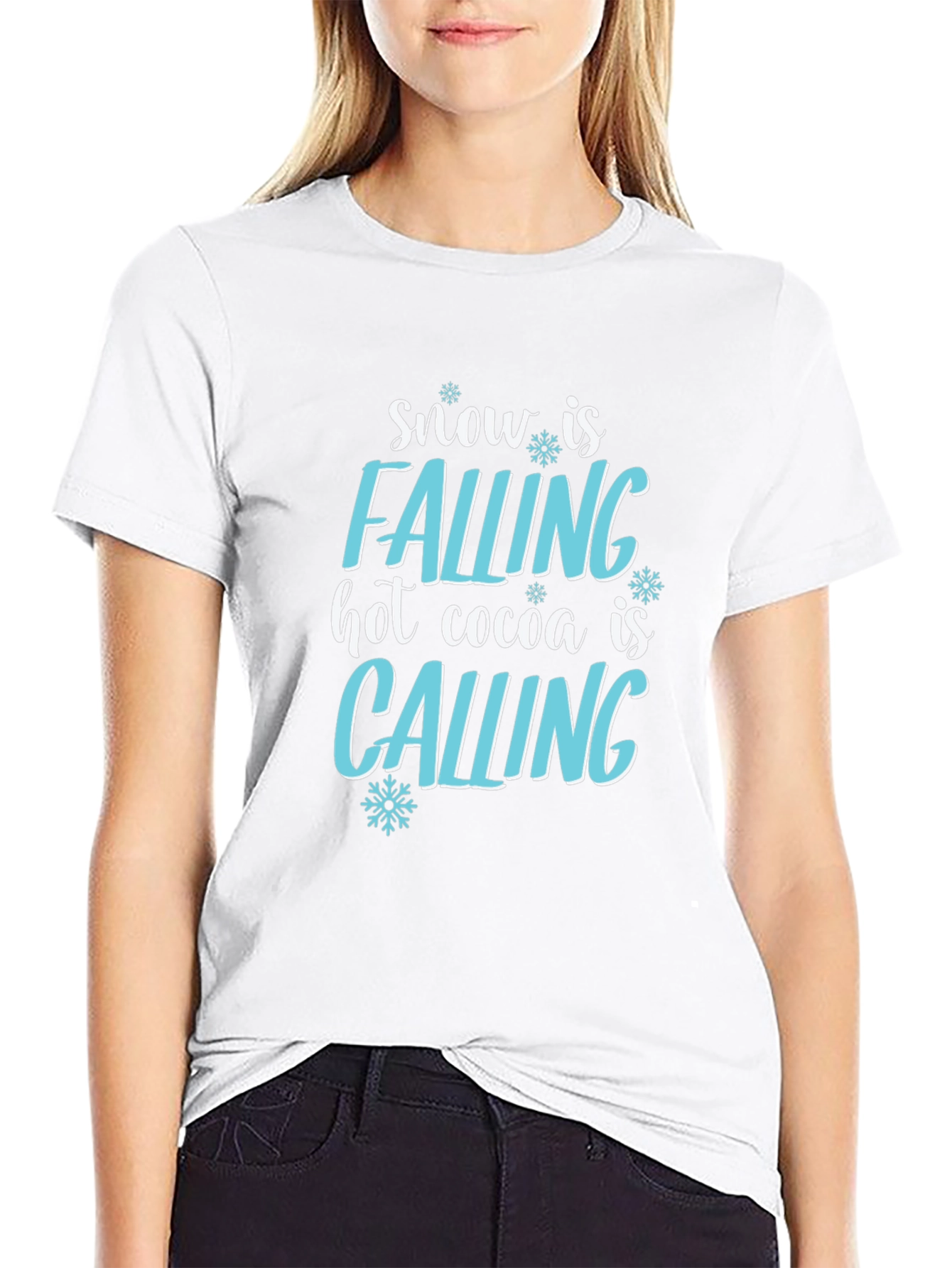 Snow is Falling Hot Cocoa is Calling Graphic Tee