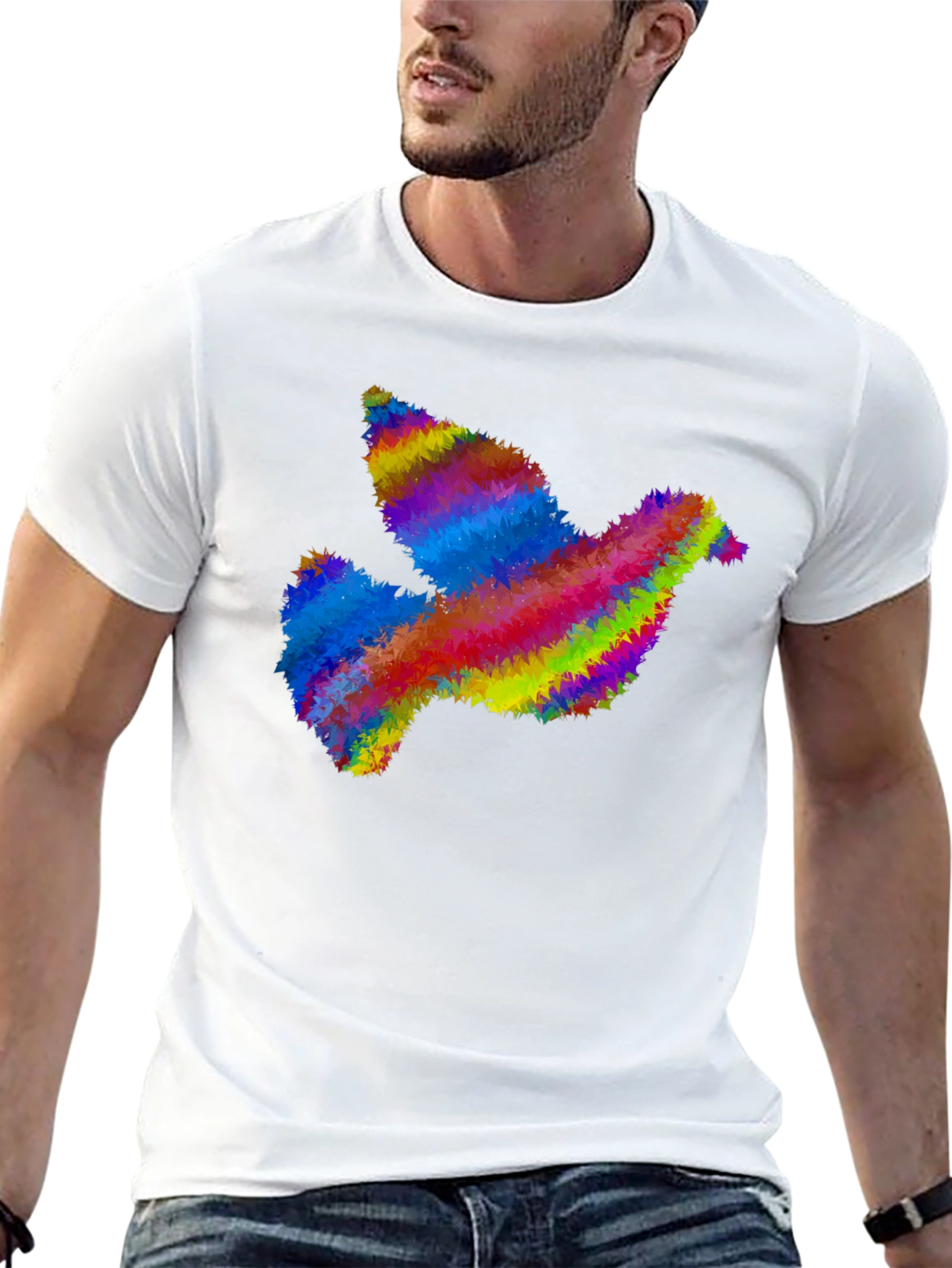 Rainbow Dove Graphic T-Shirt - Peace & Pride
