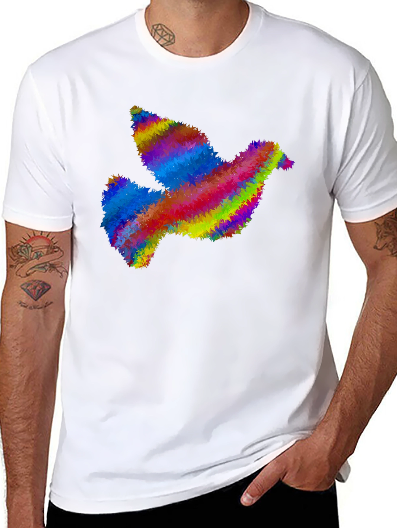 Rainbow Dove Graphic T-Shirt - Peace & Pride