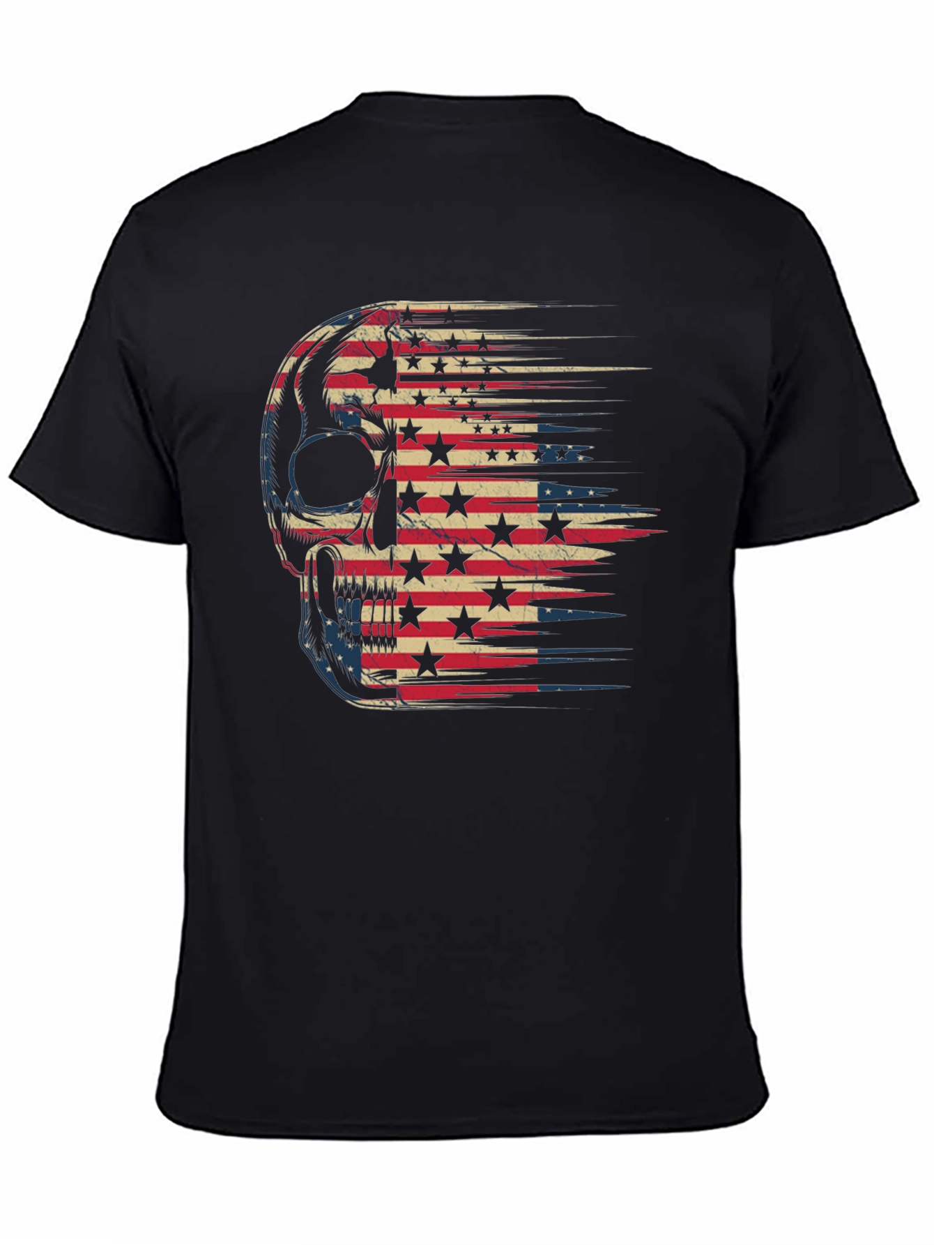American Flag Skull Graphic T-Shirt