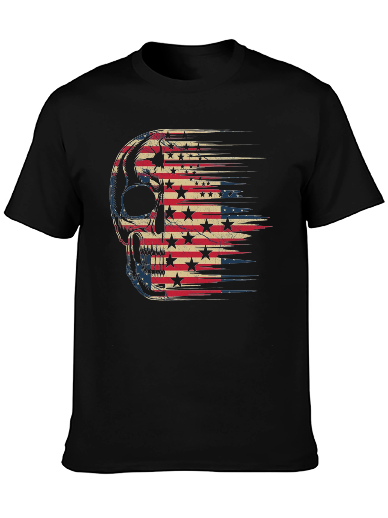 American Flag Skull Graphic T-Shirt