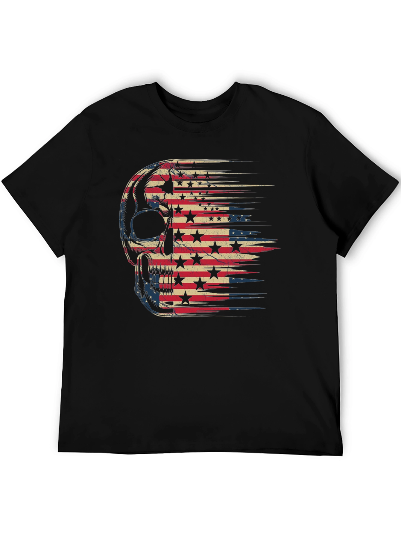 American Flag Skull Graphic T-Shirt