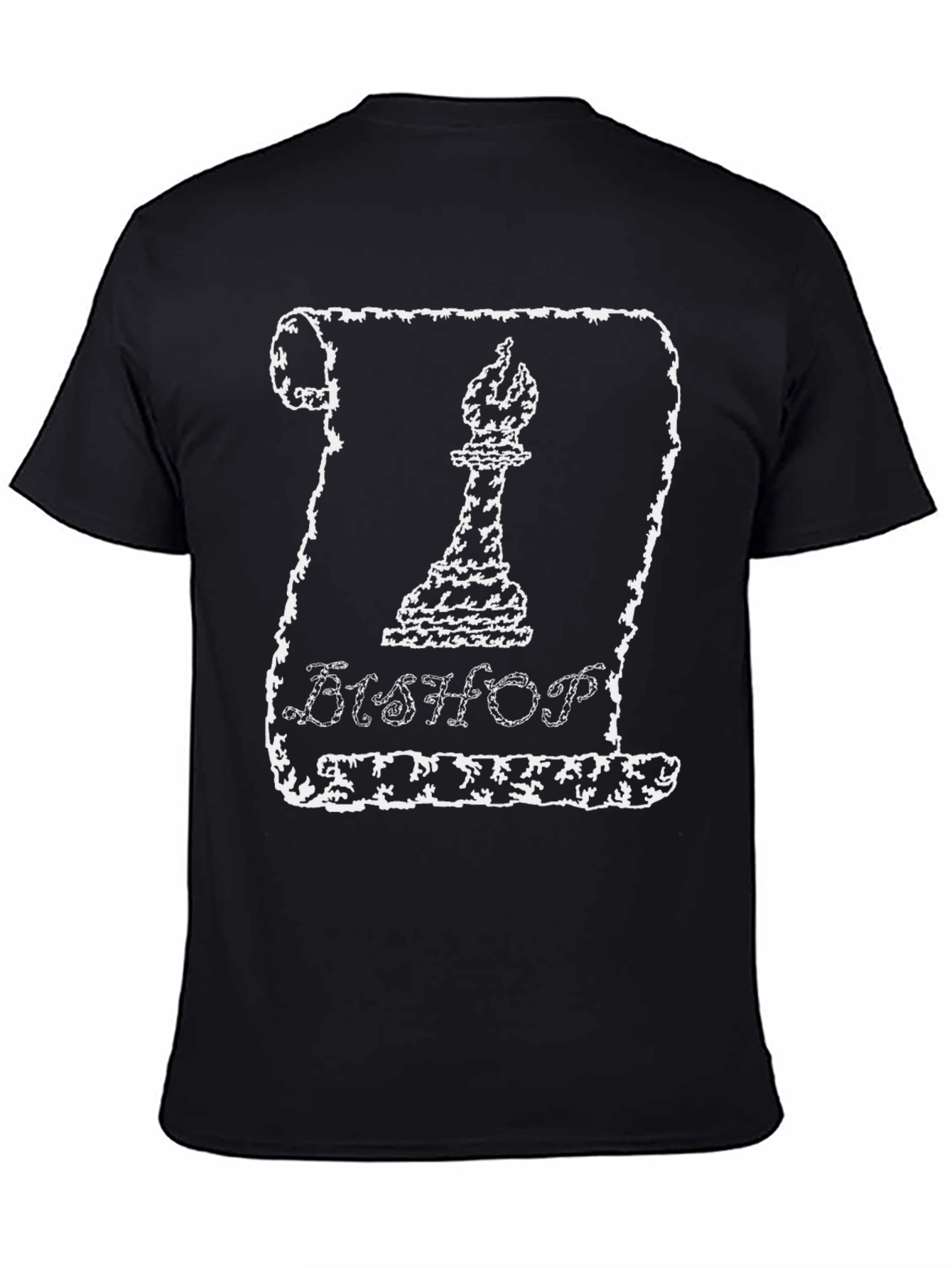 Bishop Chess Piece Graphic T-Shirt - Black