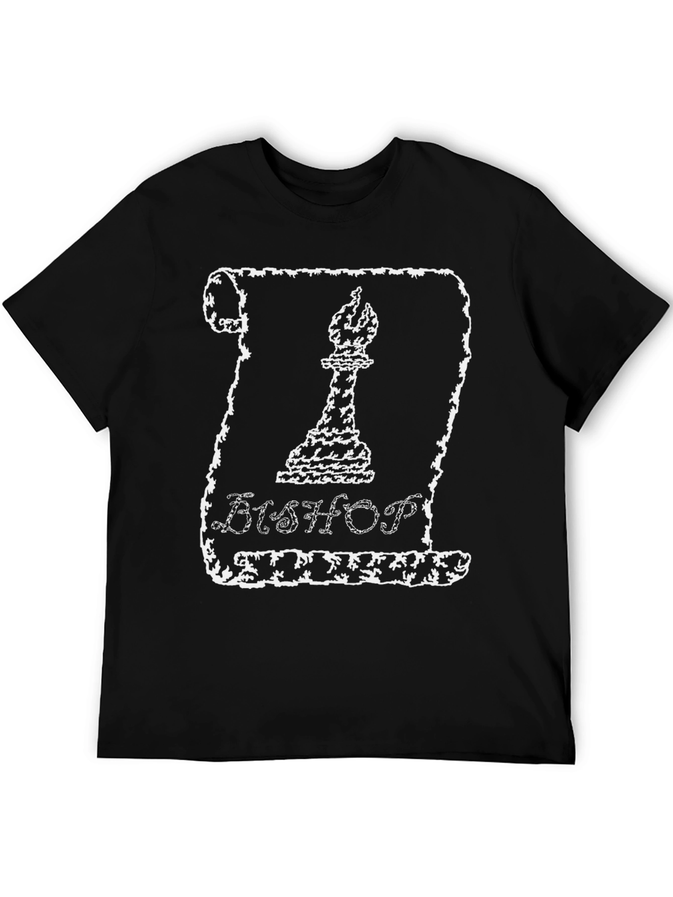 Bishop Chess Piece Graphic T-Shirt - Black