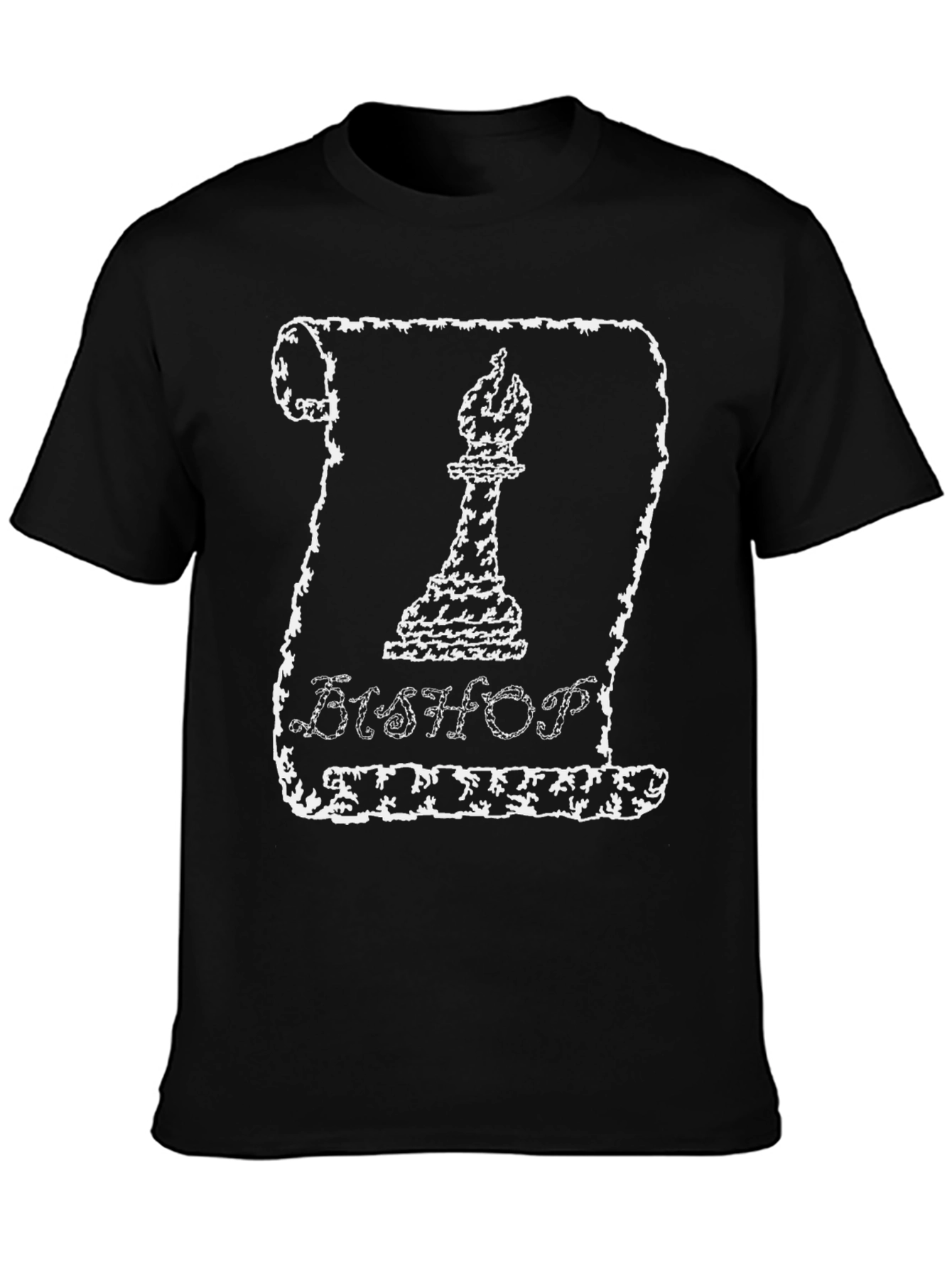 Bishop Chess Piece Graphic T-Shirt - Black