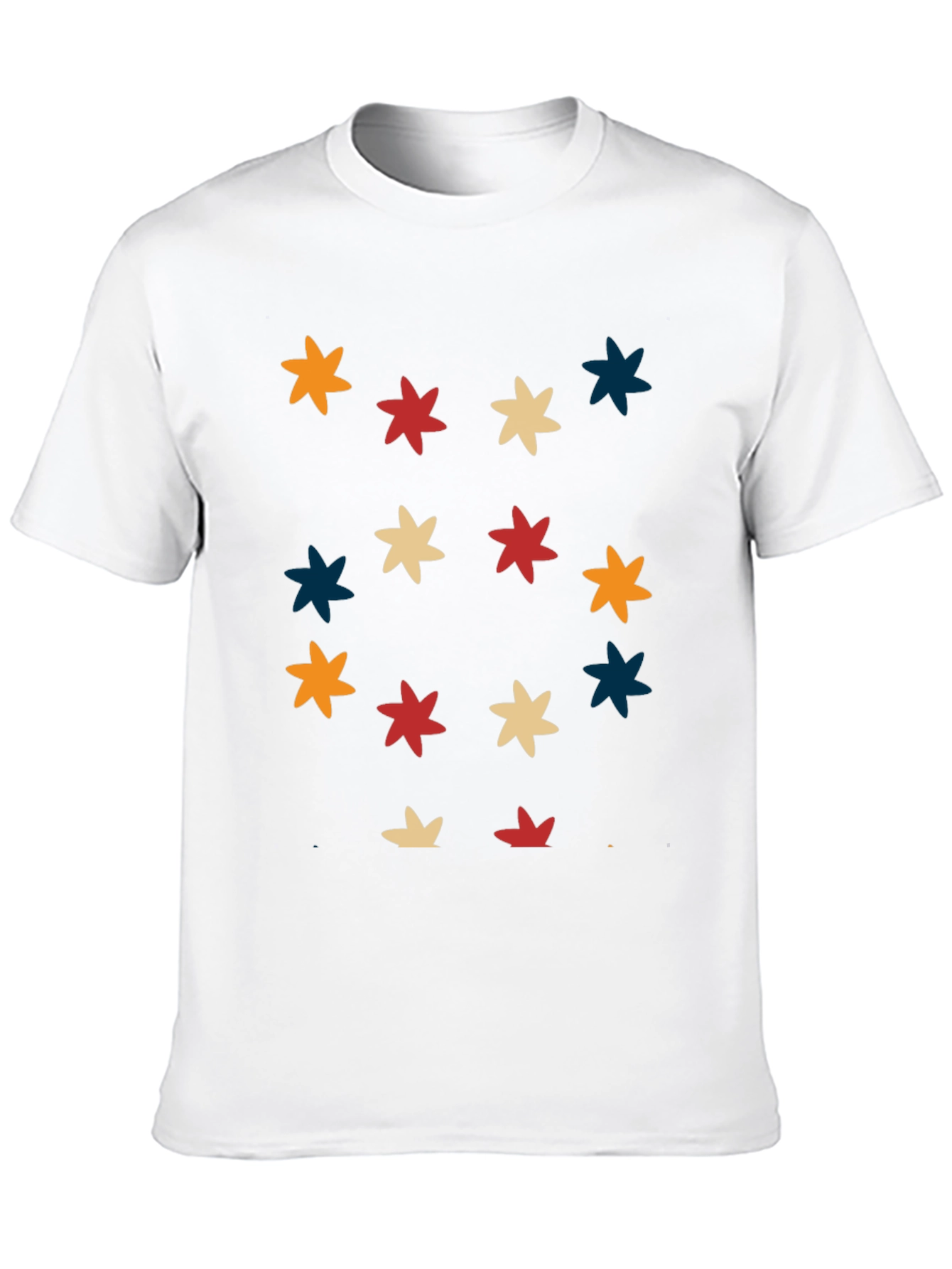 Retro Starburst Pattern Black T-Shirt