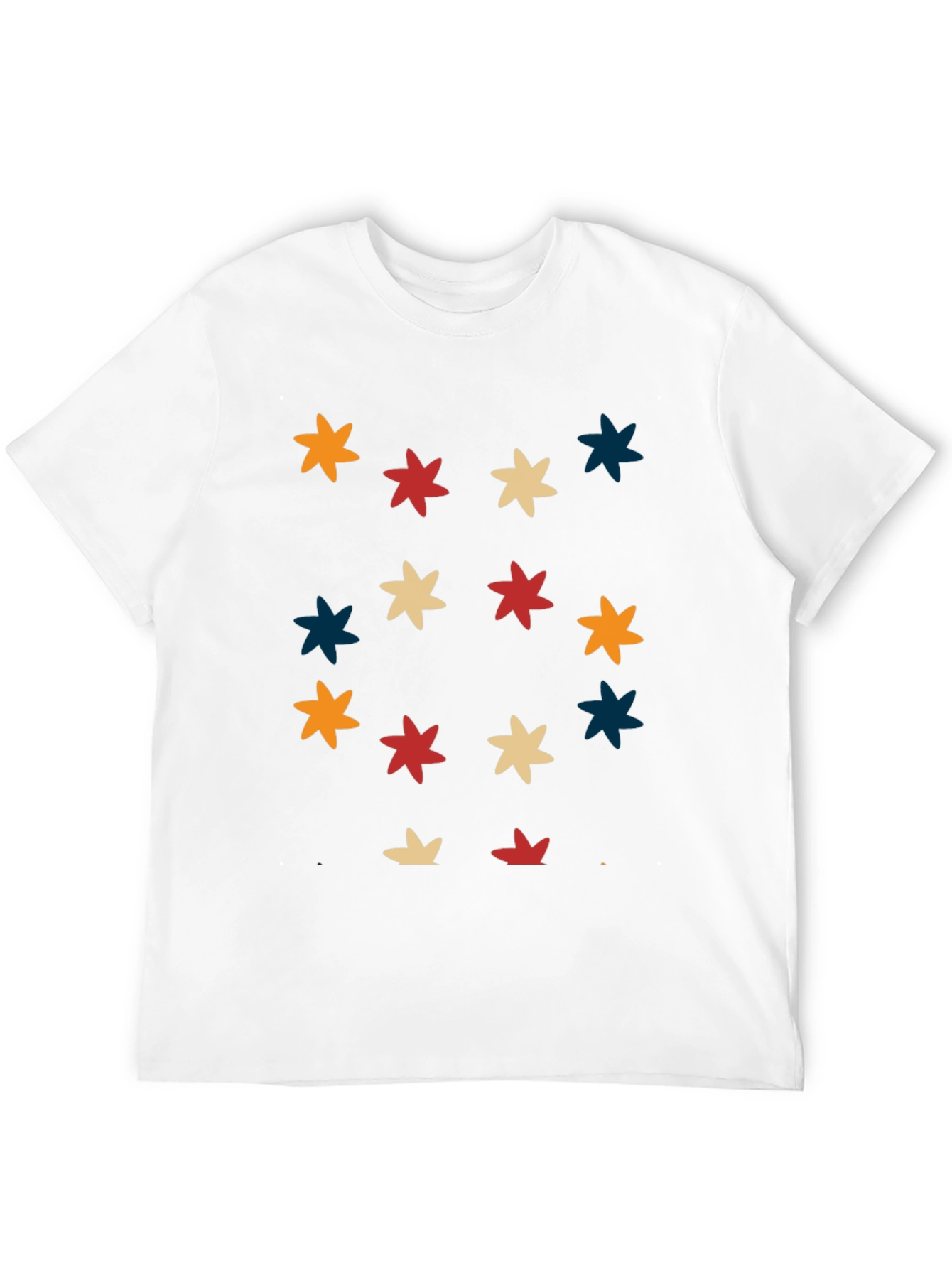 Retro Starburst Pattern Black T-Shirt