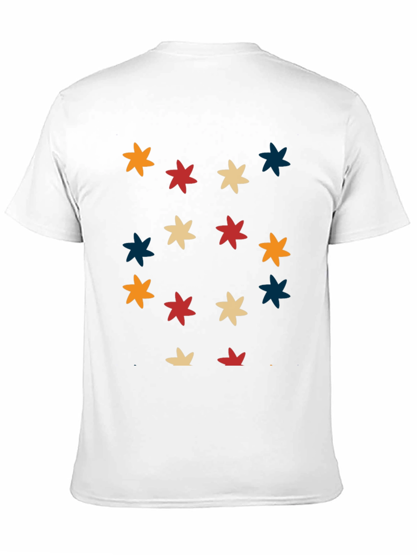 Retro Starburst Pattern Black T-Shirt