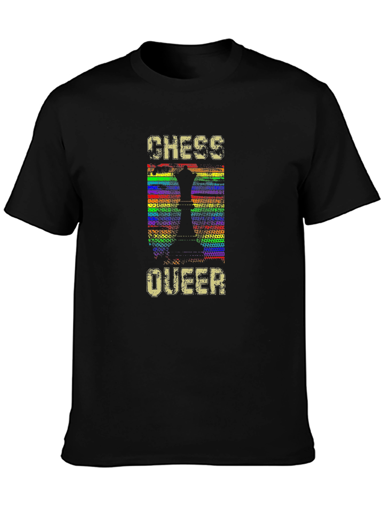 Chess Queer Pride T-Shirt - Rainbow Chess Piece Design