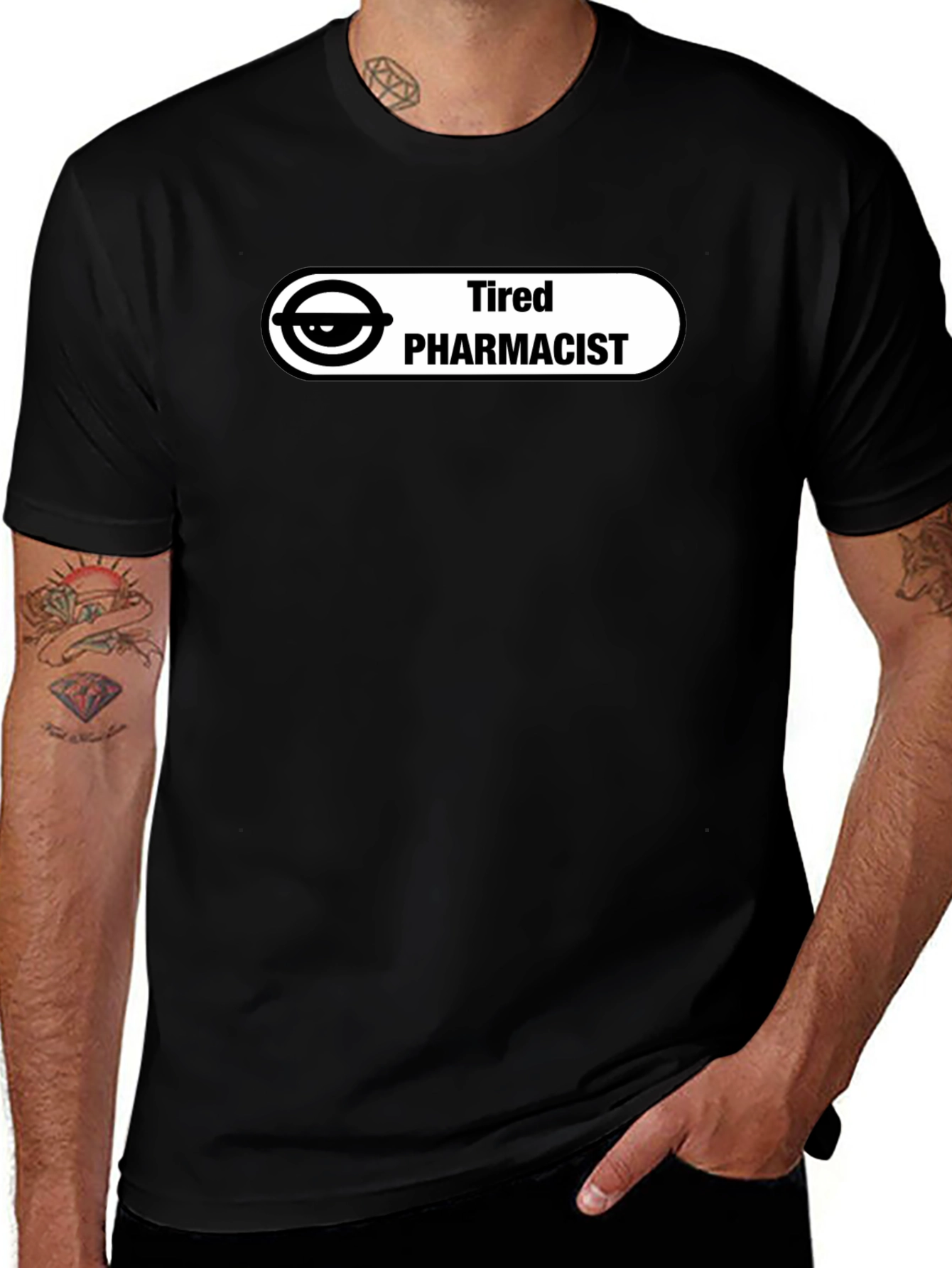 Tired Pharmacist T-Shirt - Funny Design
