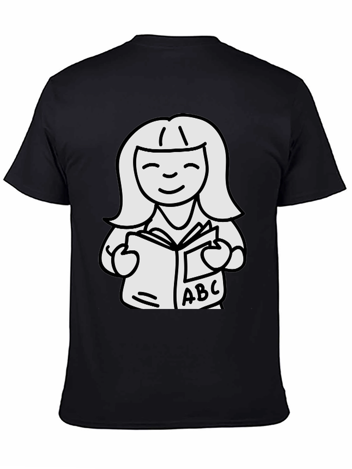 Bookworm Graphic Tee - Black Cotton Unisex