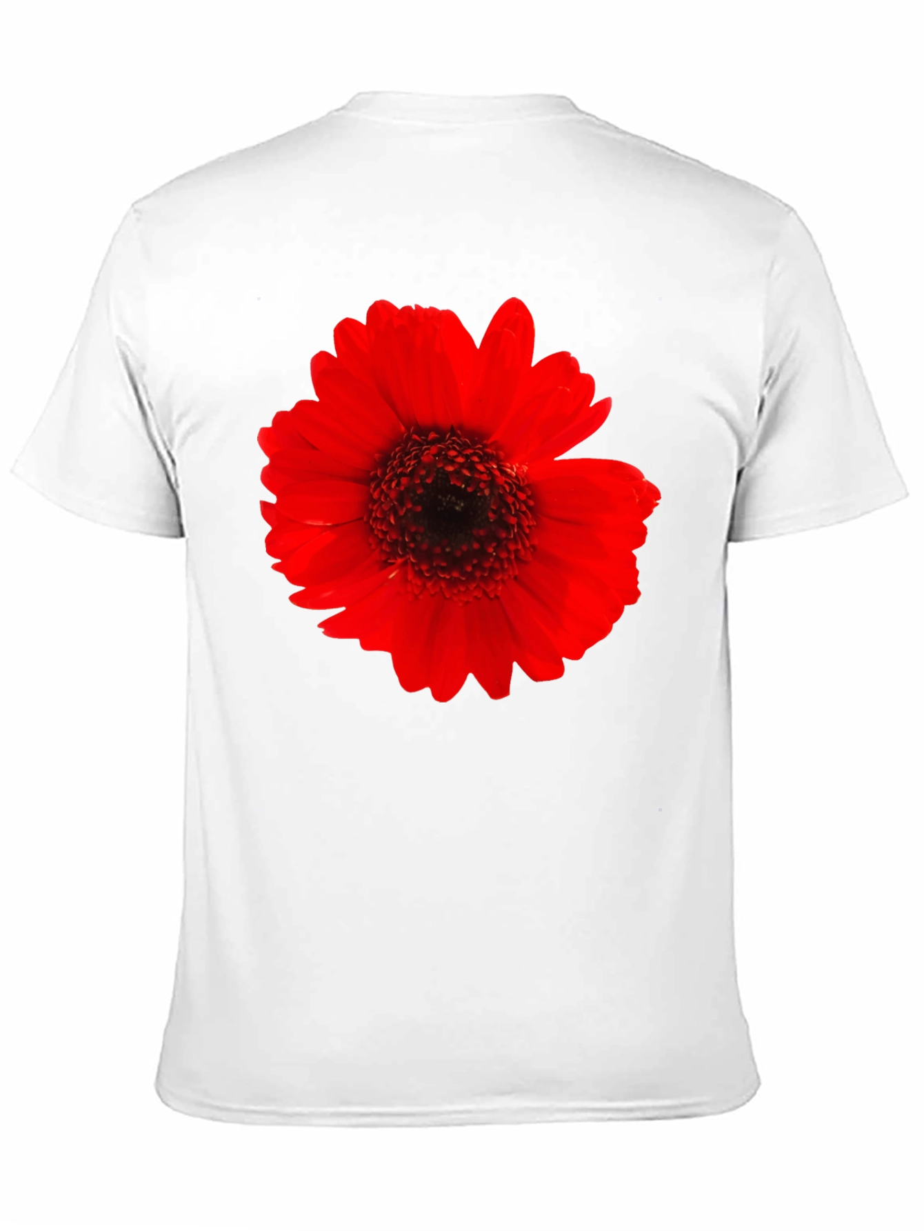 Bold Red Flower Graphic Black T-Shirt