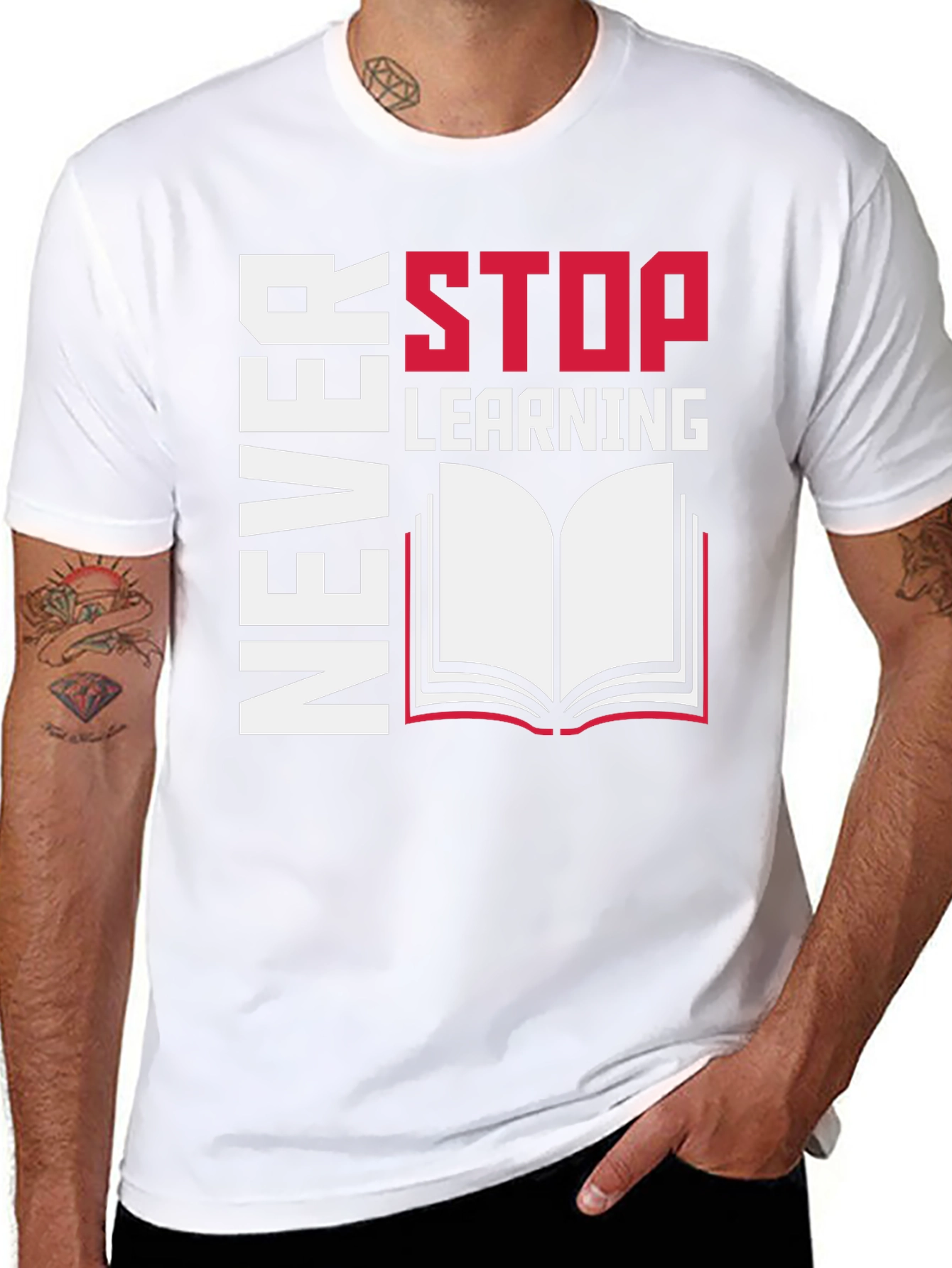 Never Stop Learning Graphic Tee - Read On!