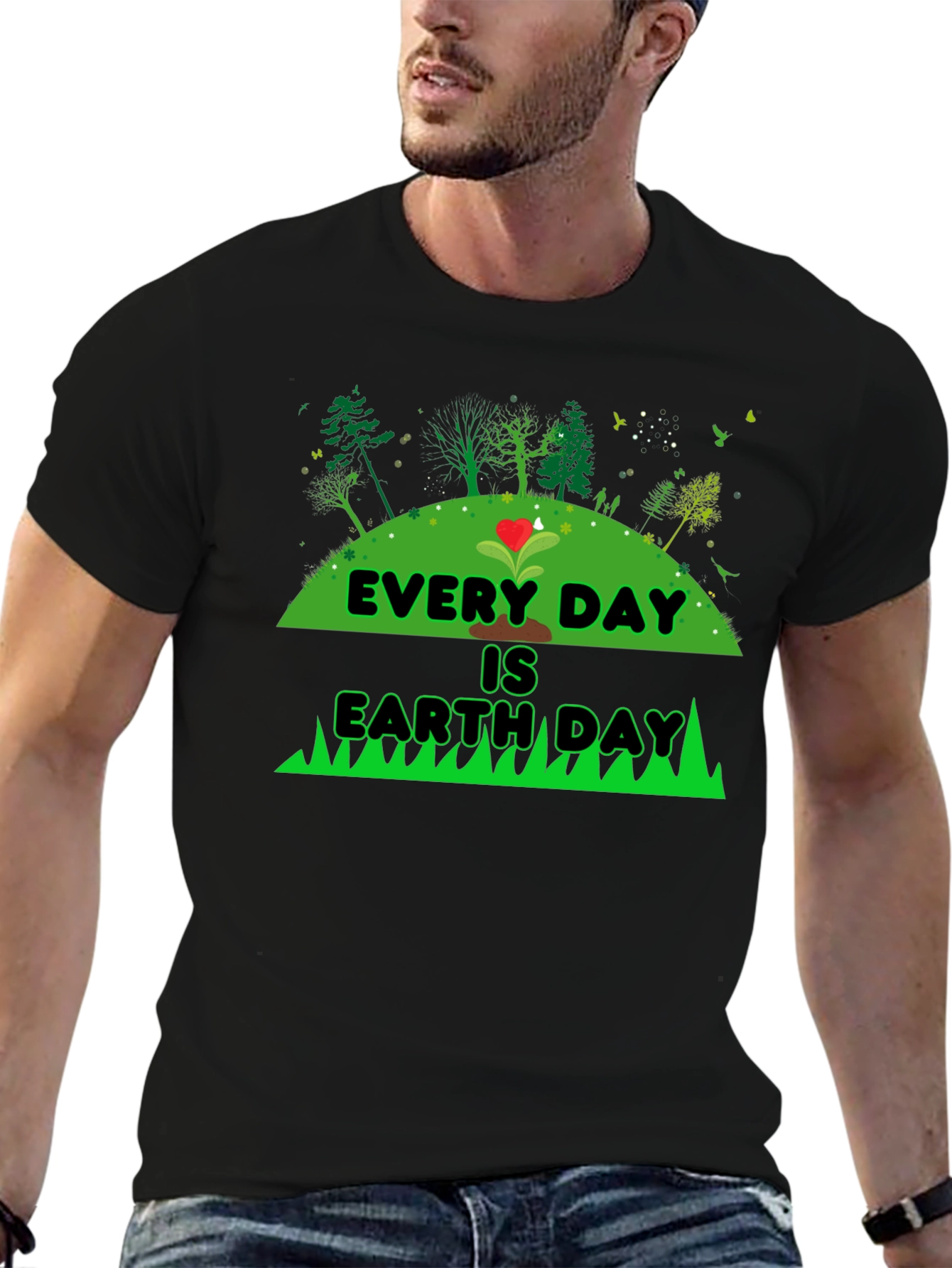 Every Day is Earth Day Black Graphic Tee