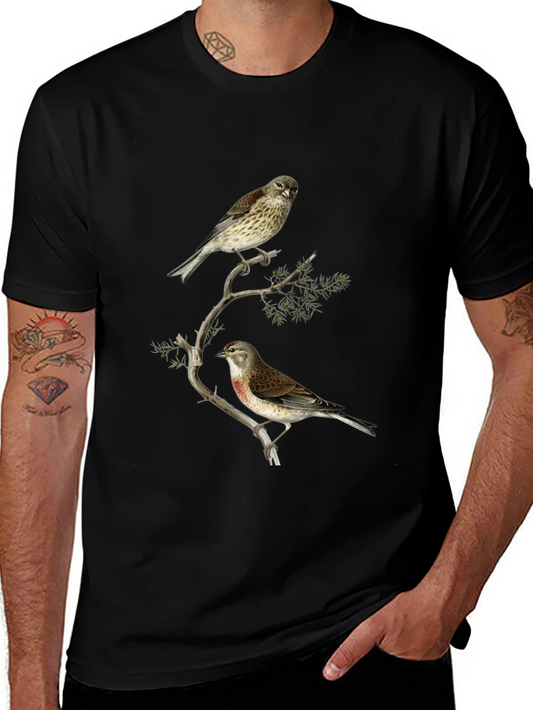 Birds on Branch Graphic Tee - Black