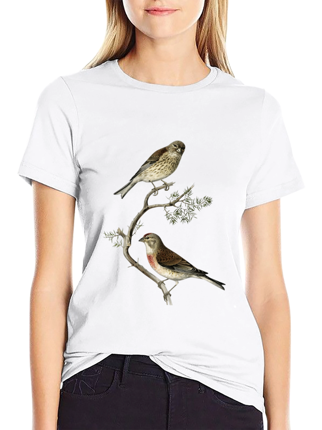 Birds on Branch Graphic Tee - Black