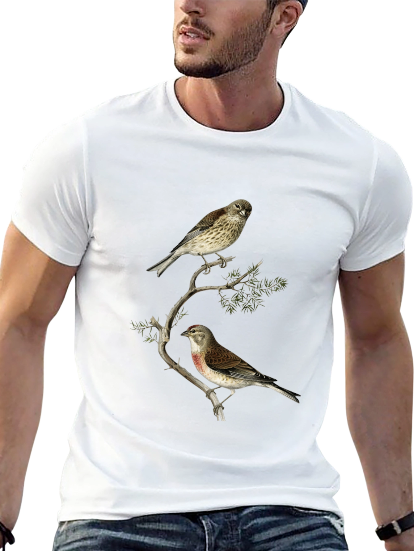 Birds on Branch Graphic Tee - Black