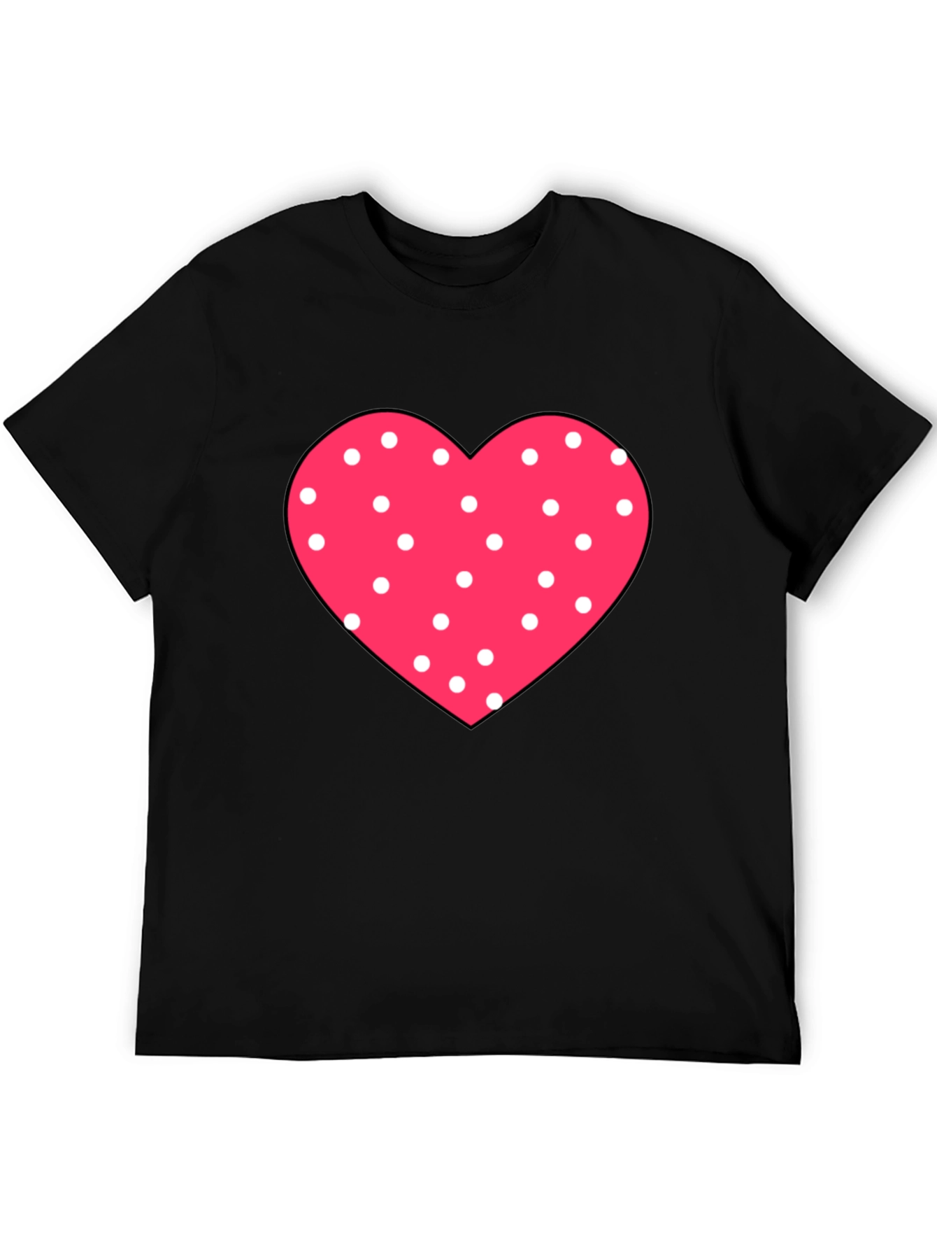 Heart Polka Dot Black Tee
