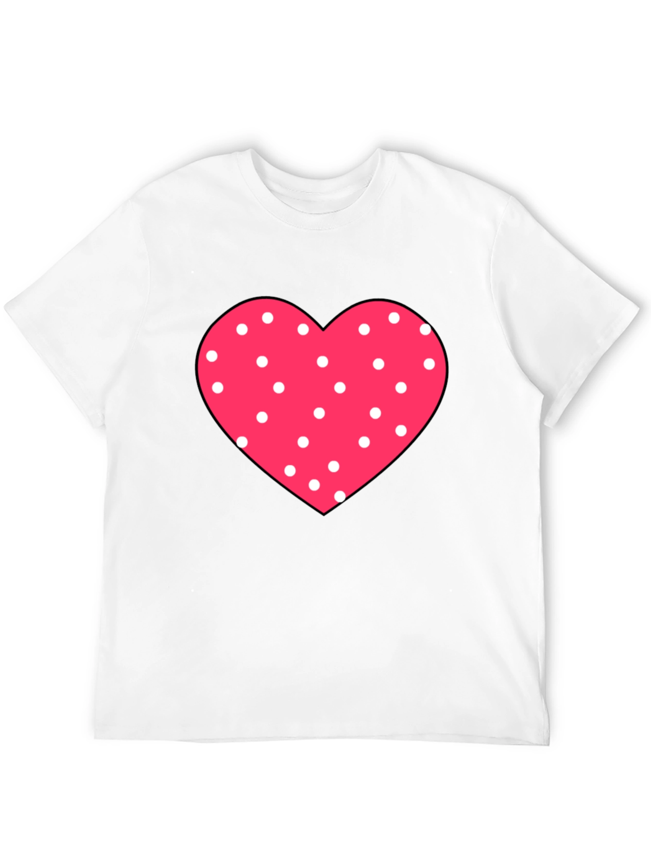Heart Polka Dot Black Tee