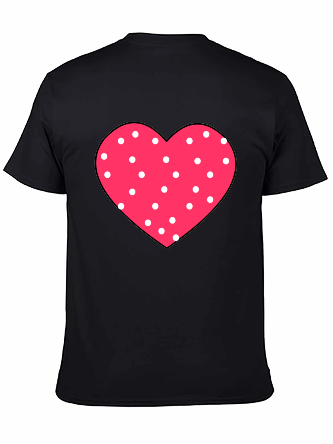 Heart Polka Dot Black Tee