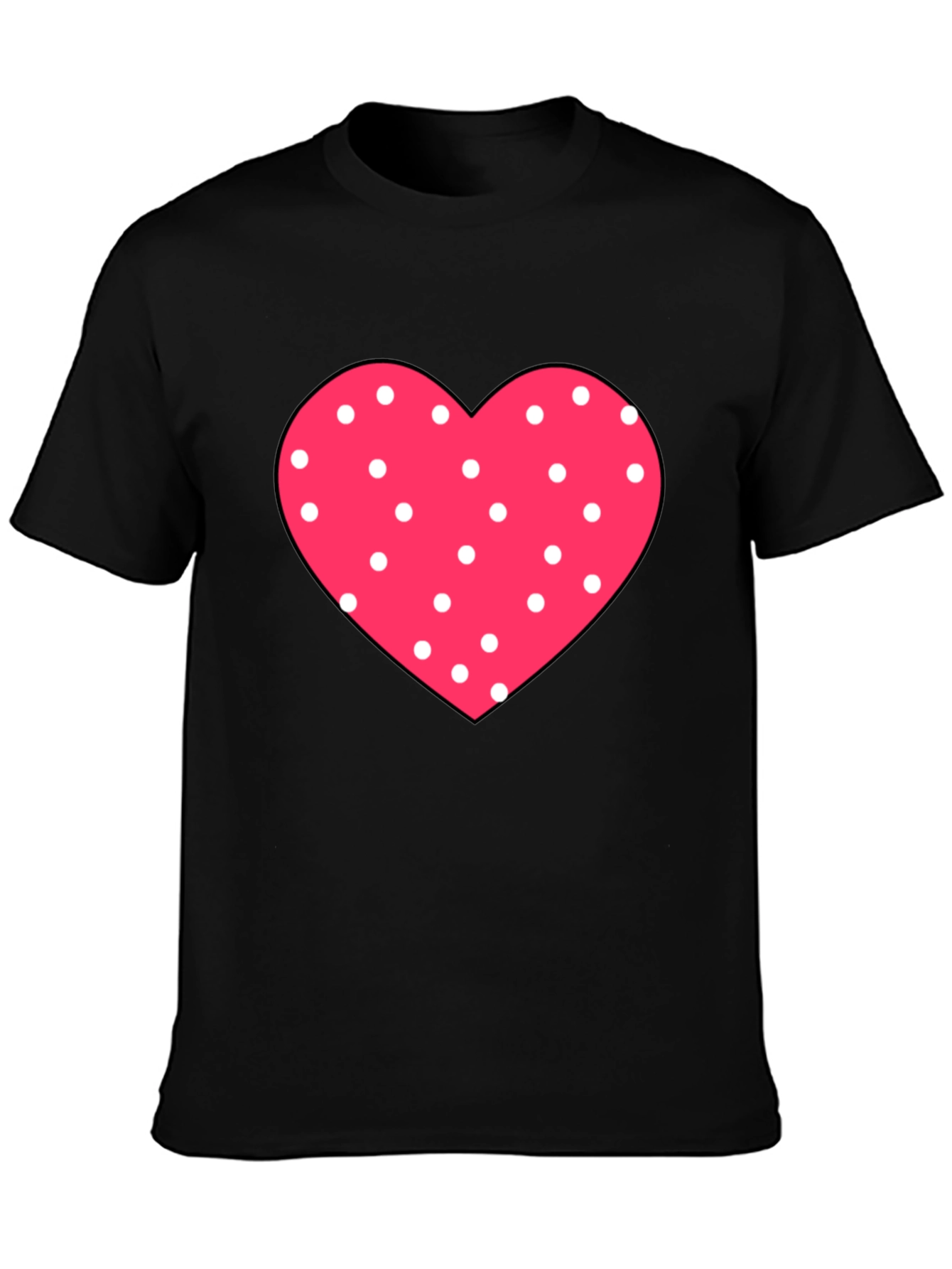 Heart Polka Dot Black Tee
