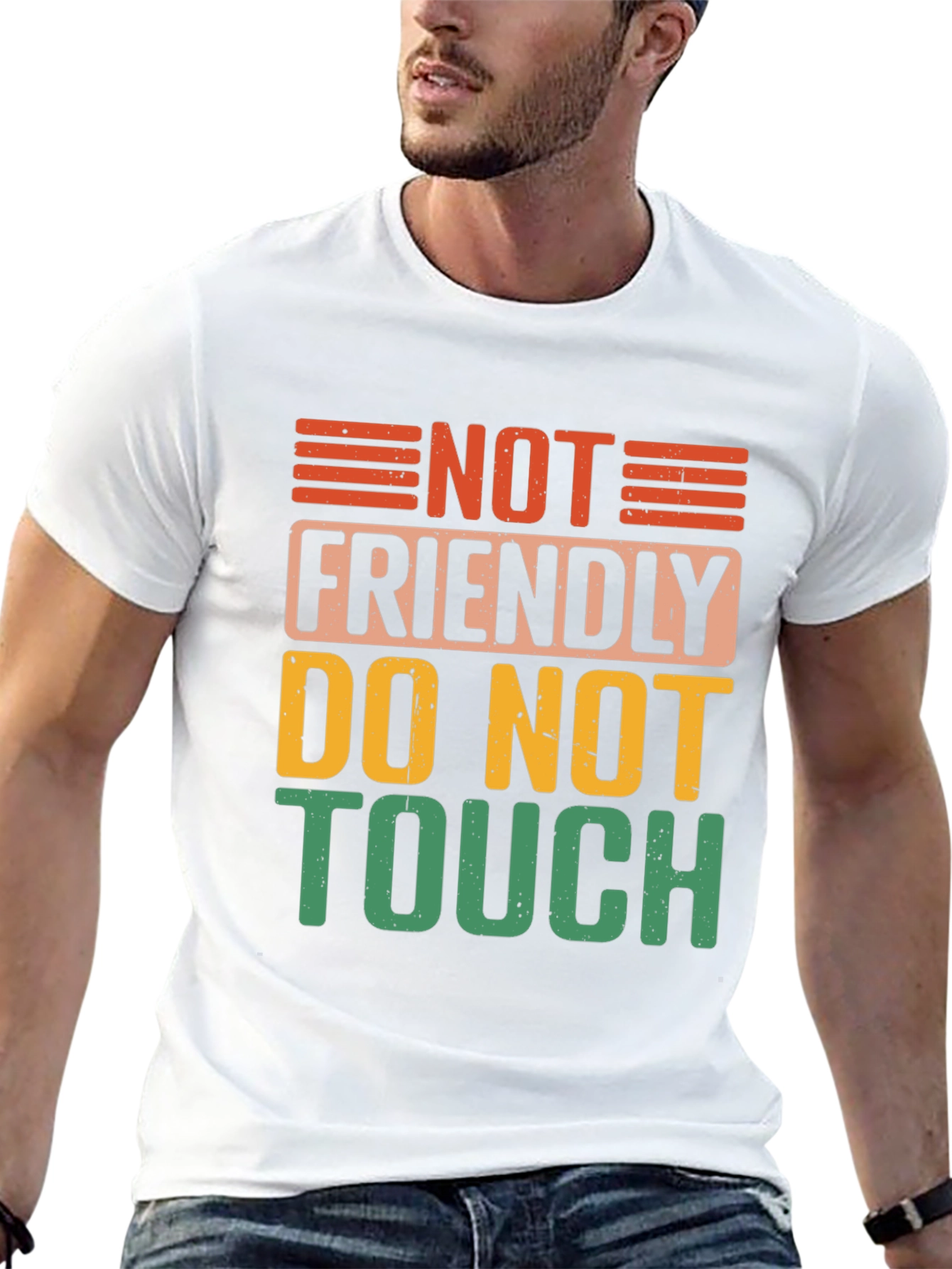 Not Friendly Do Not Touch Black Graphic Tee