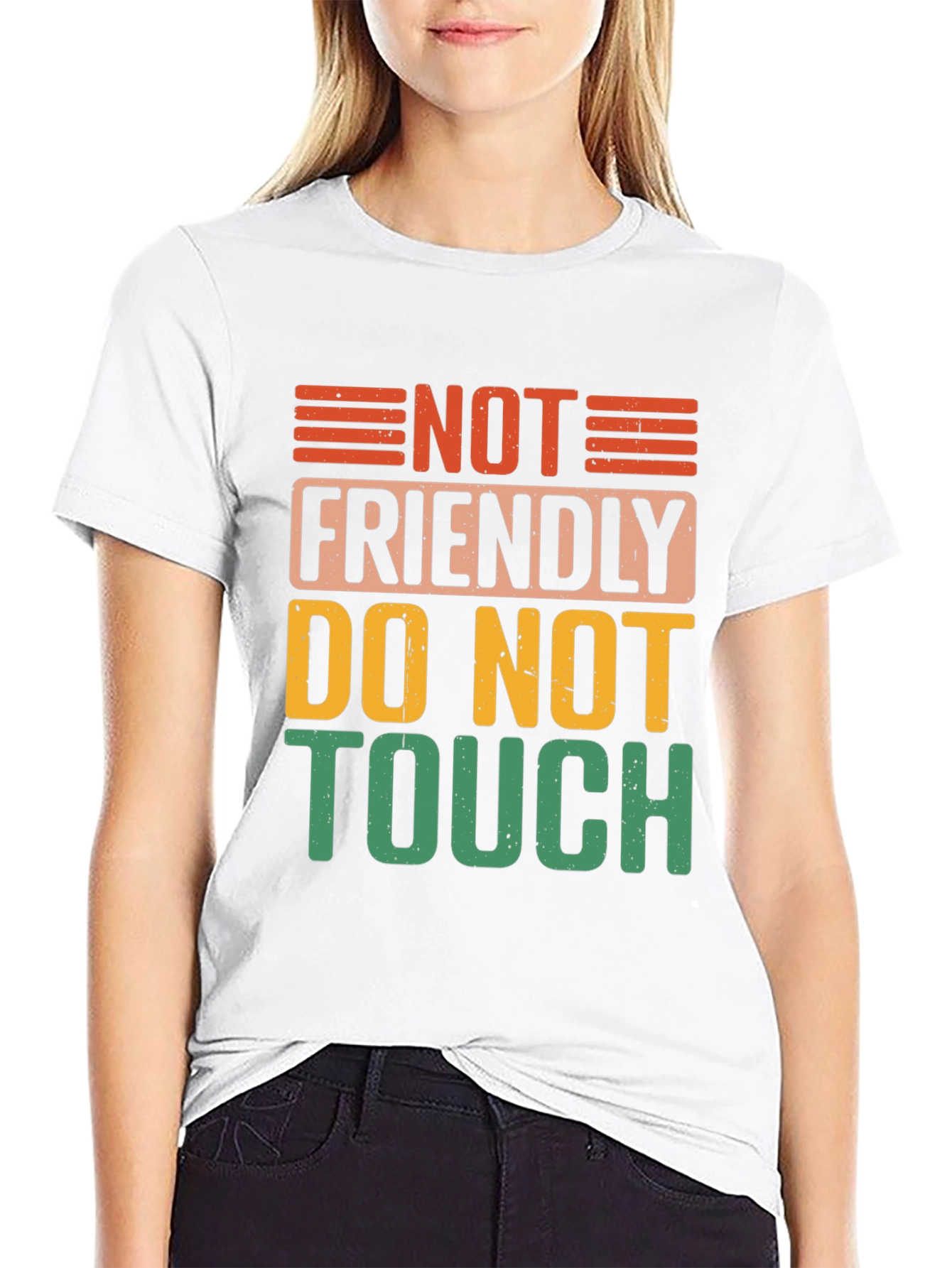 Not Friendly Do Not Touch Black Graphic Tee