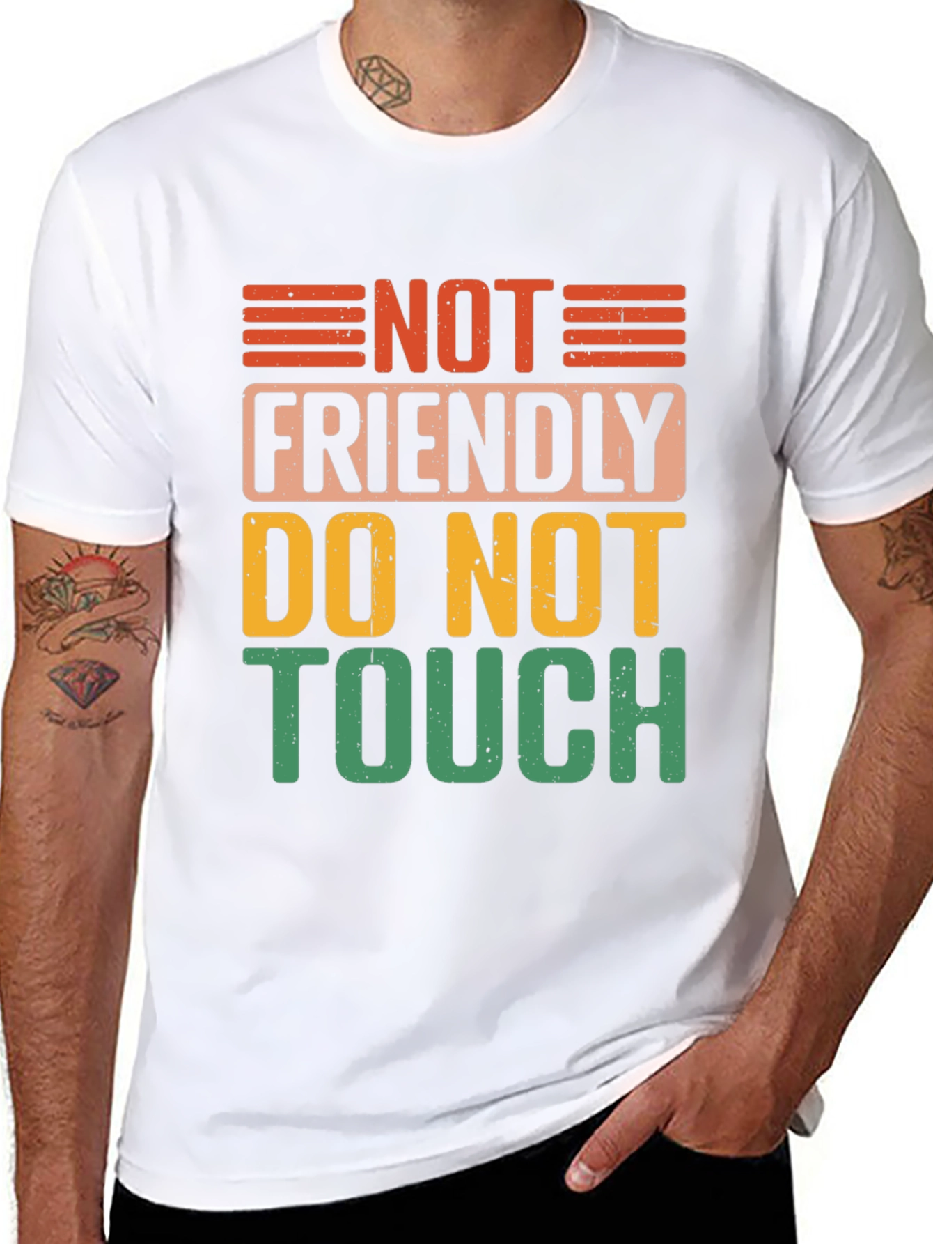 Not Friendly Do Not Touch Black Graphic Tee
