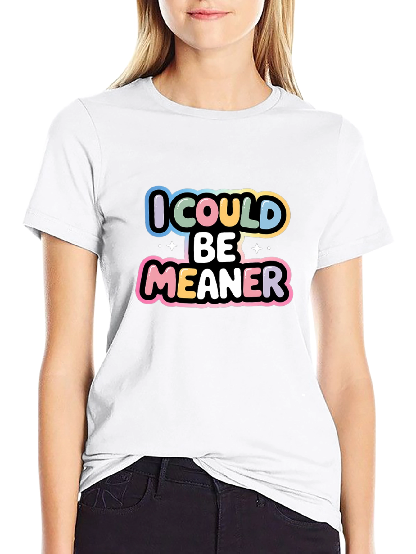 I Could Be Meaner Black Graphic Tee