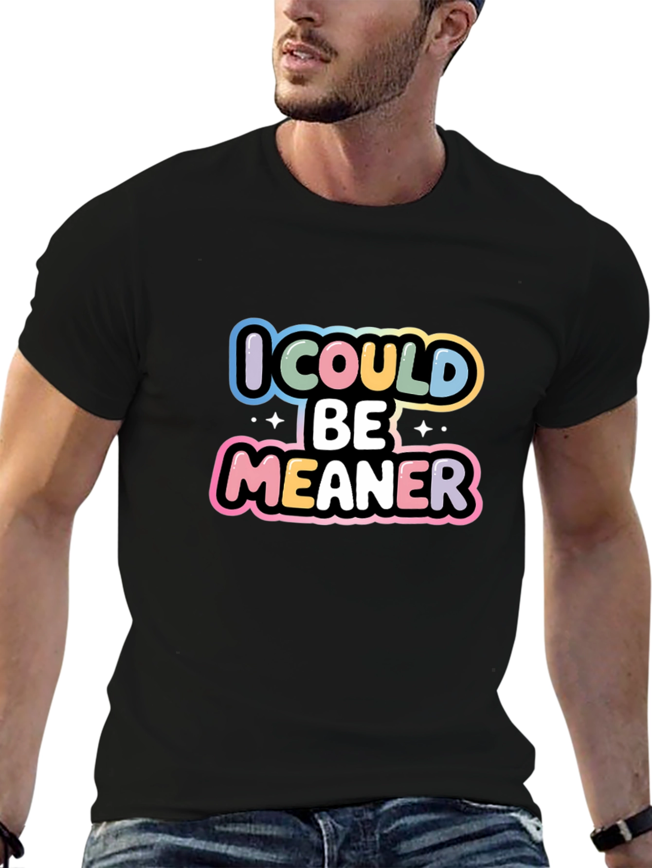 I Could Be Meaner Black Graphic Tee