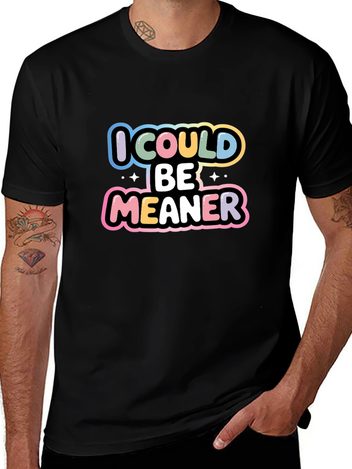 I Could Be Meaner Black Graphic Tee