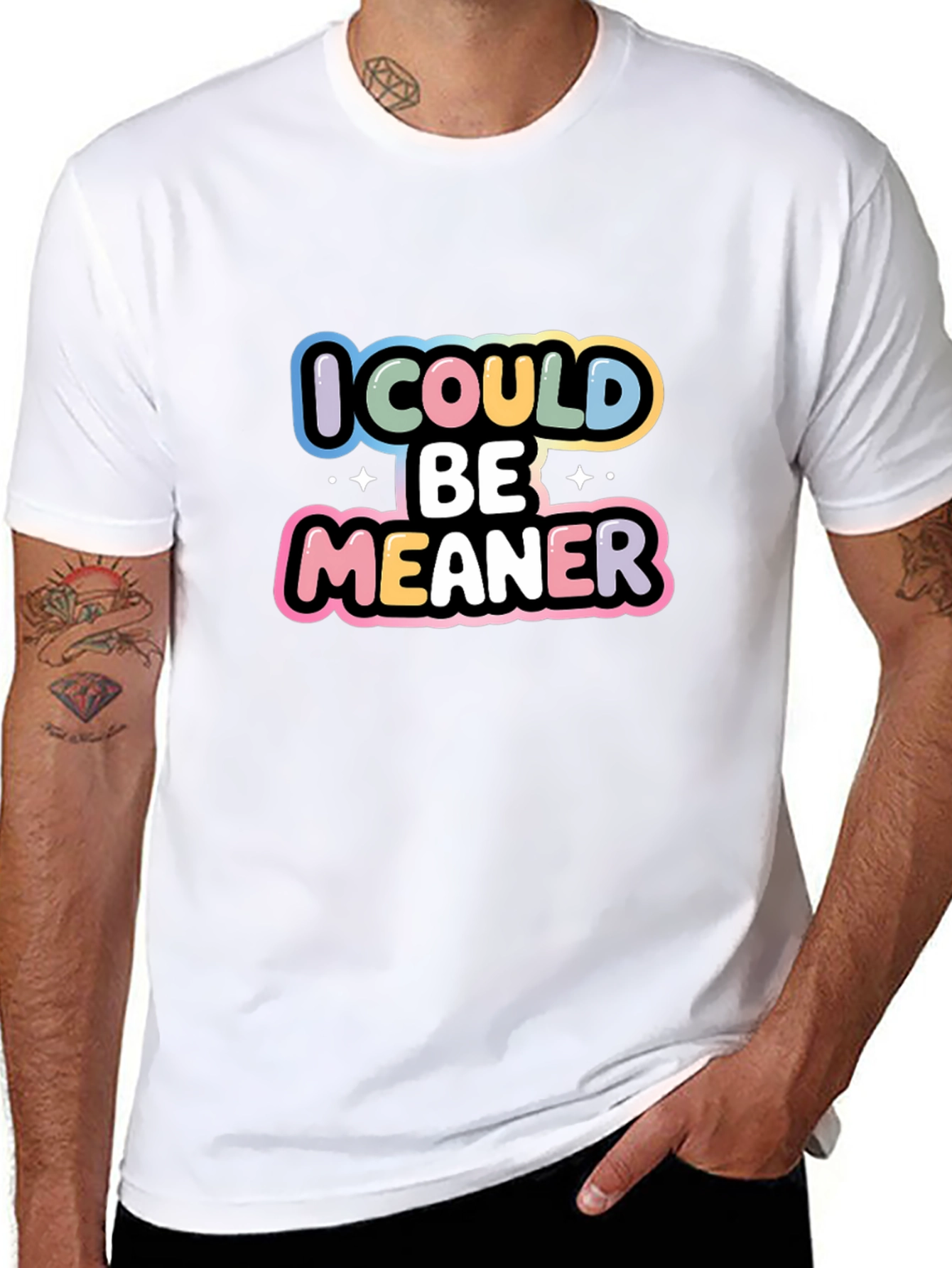 I Could Be Meaner Black Graphic Tee