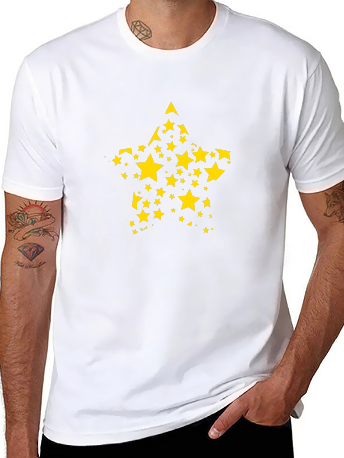 Starry Star T-Shirt - Black Cotton Tee