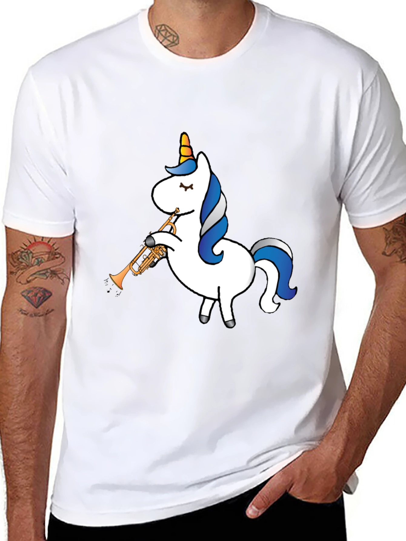 Unicorn Trumpet Black T-Shirt